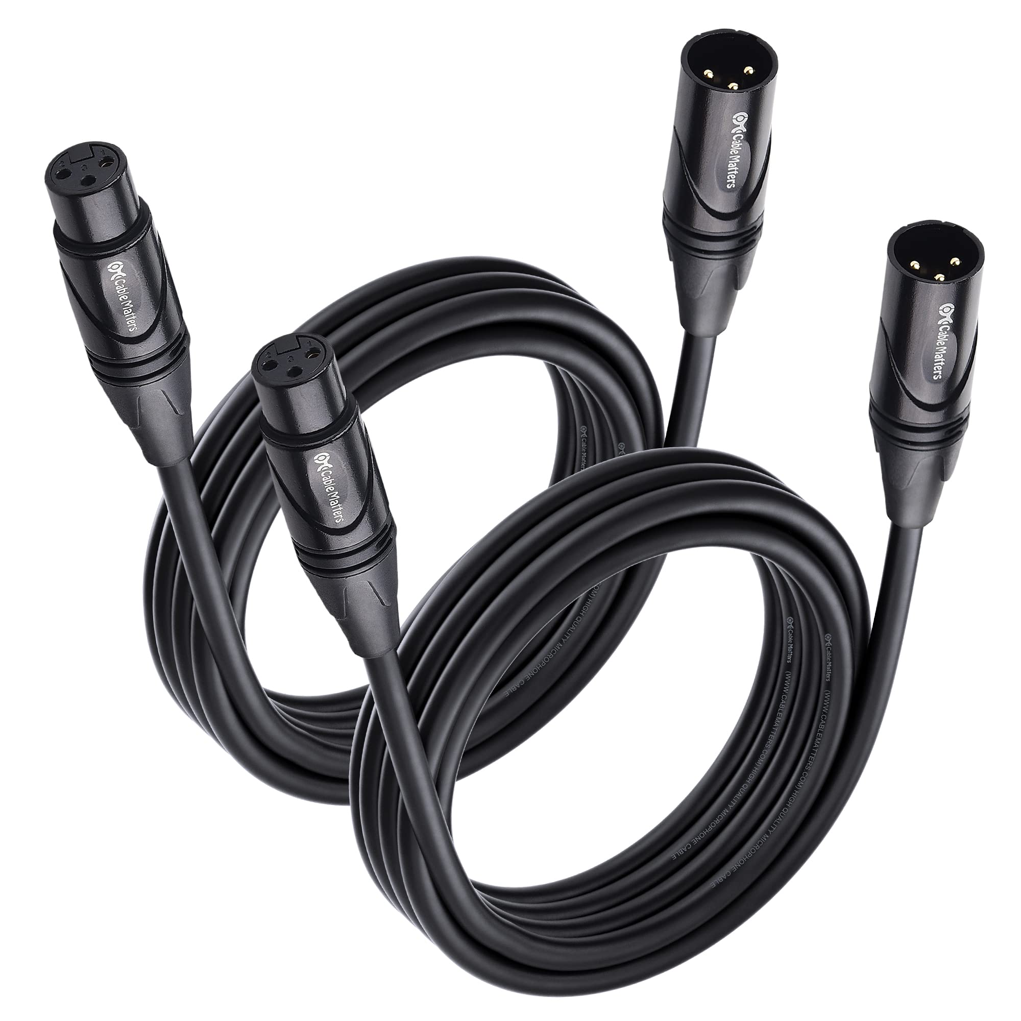 Cable Matters 2 Pack Premium Xlr To Xlr Cables, Xlr Microphone Cable 10 Feet, Oxygen Free Copper (Ofc) Xlr Male To Female Cord,