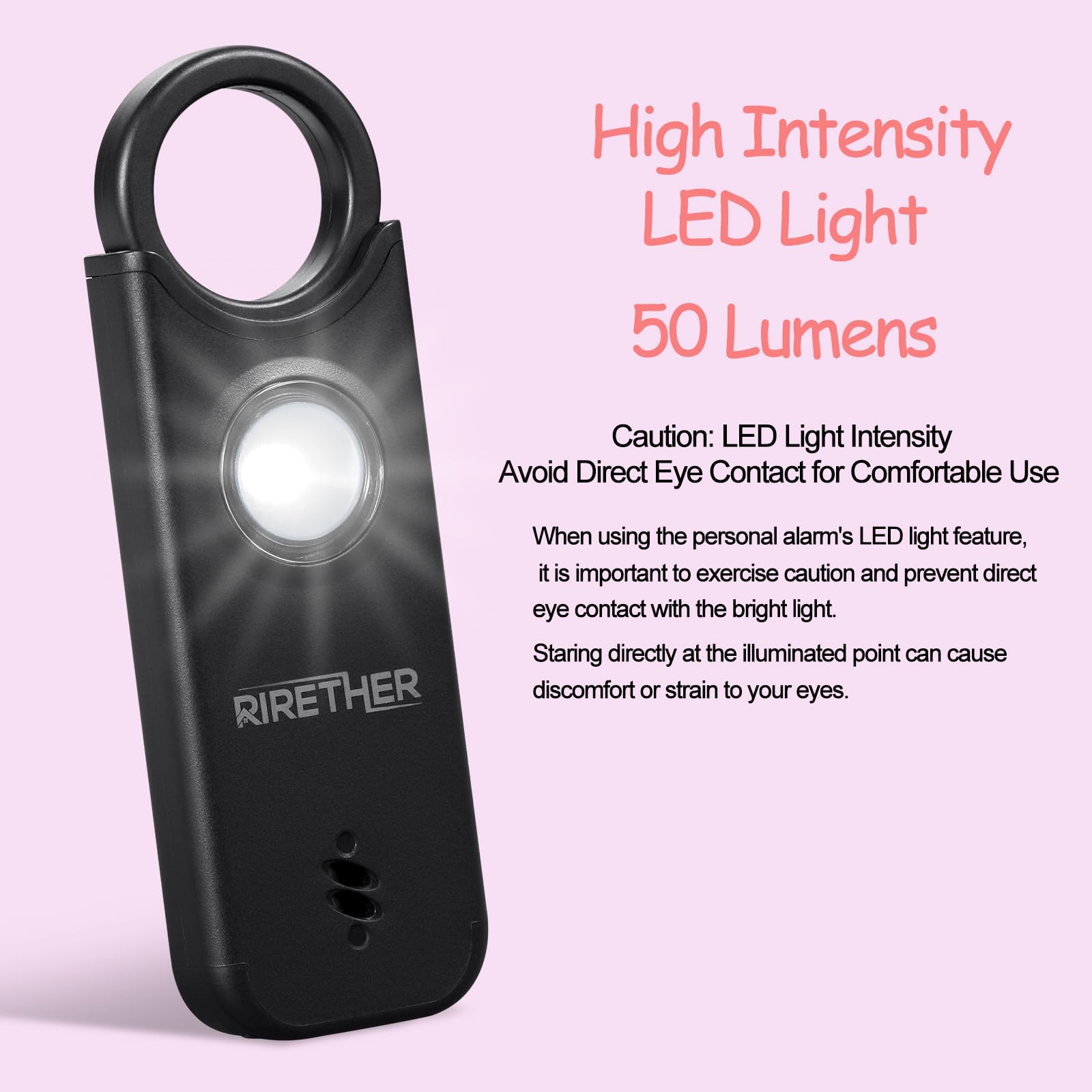 Personal Alarm For Women, Men, Kids, 2023 Upgraded Vibration Sensing Alarm, Elderly Protection Self Defense Siren With Strobe Le