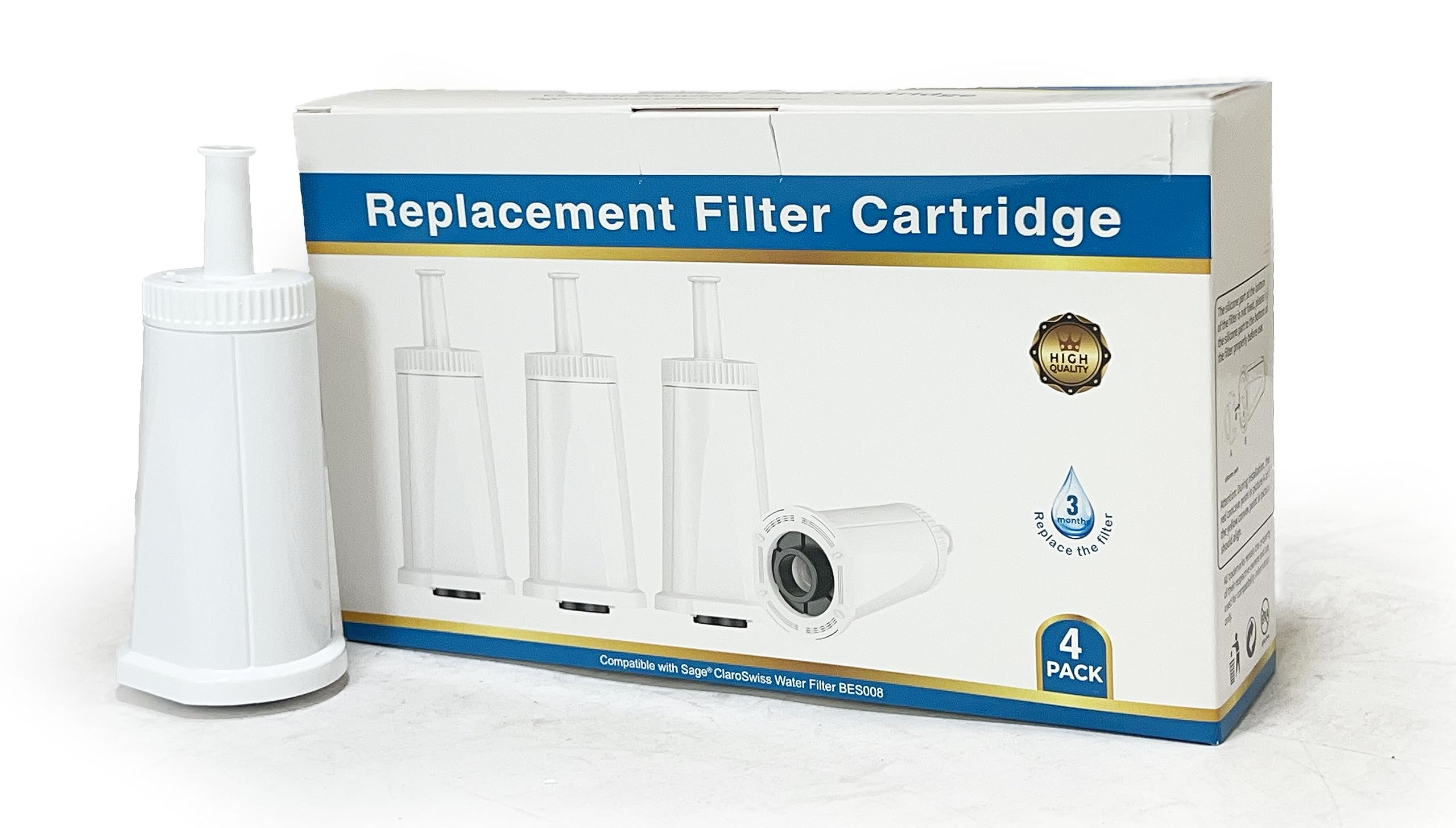 Nispira Bes008 Water Filter For Sage Claroswiss For Breville Coffee Maker Espresso Machine Oracle Touch Bes990, Bambino Plus Bes