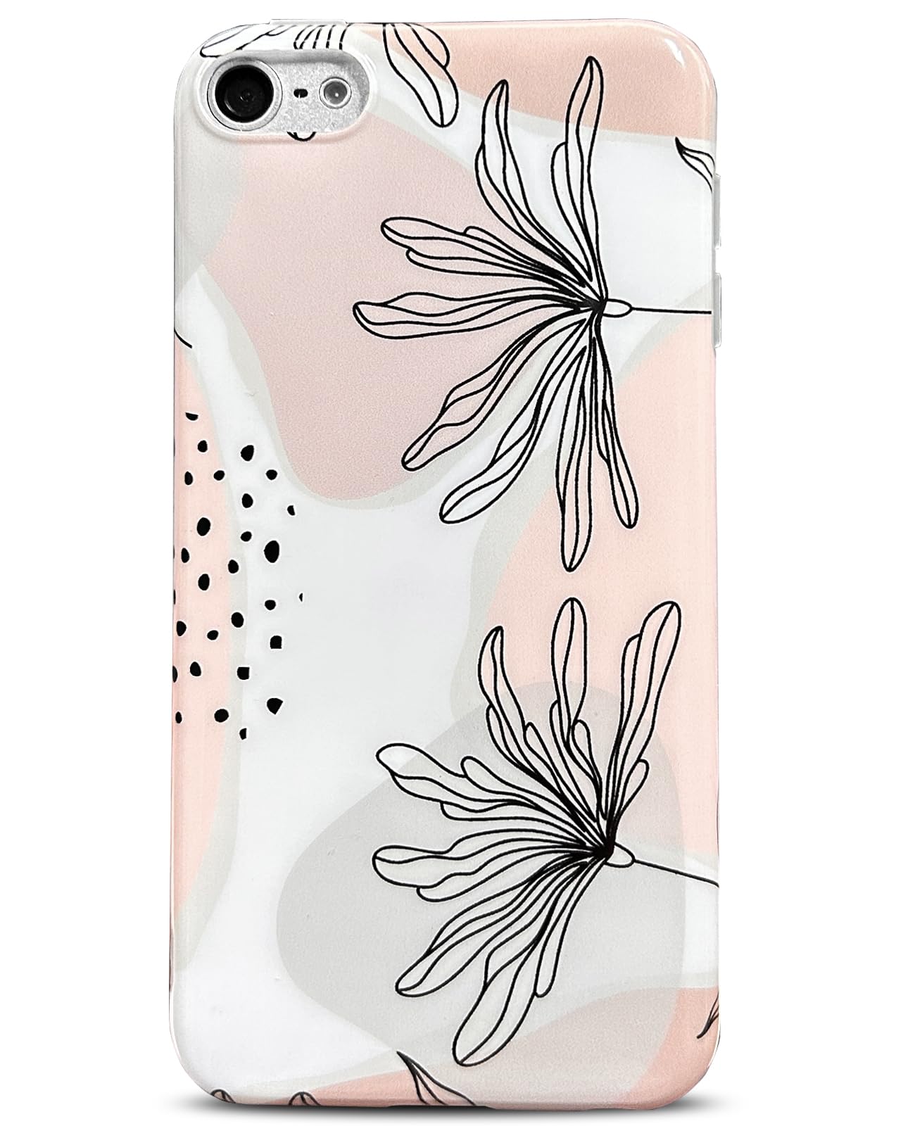 J.West Ipod Touch 7 Case, Ipod Touch 6 & 5 Case,Soft Boho Case With Floral Pattern Case Cover Modern Slim Silicone Bumper Shell 