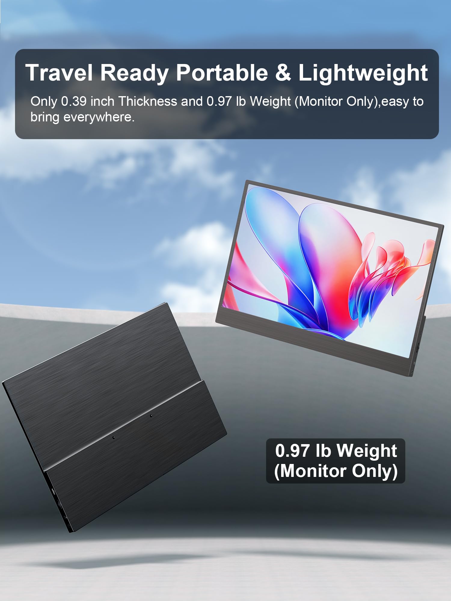 Magicraven 4K Portable Monitor, 13.3'' Uhd Ips Laptop Monitor, Slim Lightweight Dual Usb C Hdmi Computer Monitor Gaming Display