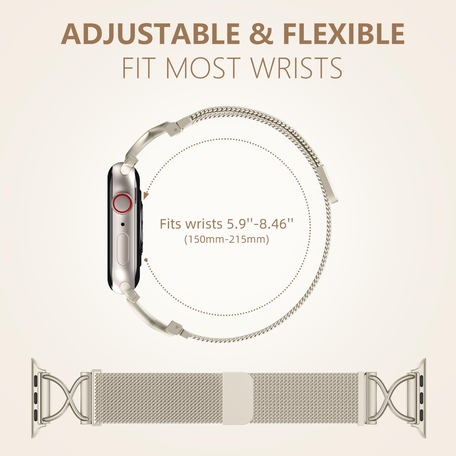 Dirrelo Band Compatible With Apple Watch Bands For Women 40Mm 41Mm 42Mm 44Mm 45Mm 49Mm 38Mm, Stainless Steel Mesh Loop Magnetic