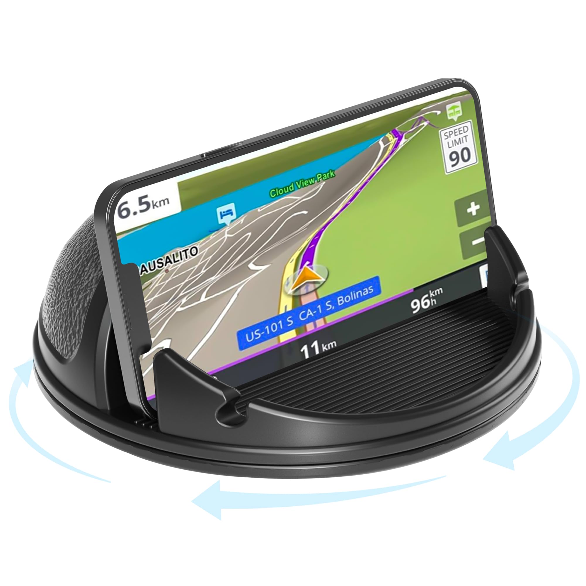 Loncaster Car Phone Holder Mount, [Horizontal 360 Rotatable] Silicone Phone Mount For Car Dashboard, Hands Free Cell Phone Holde