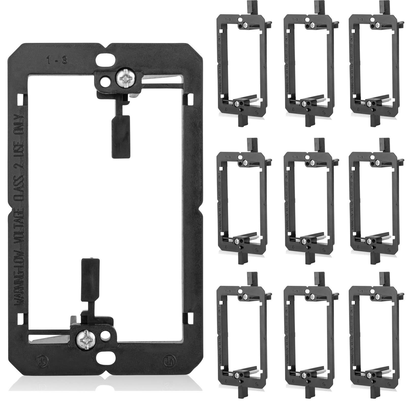 10 Pack Wallboard Mounting Bracket Low Voltage Wall Plate Drywall 1 Gang 2 Gypsum Board Cables Pass Through Outlet Telephone Wir