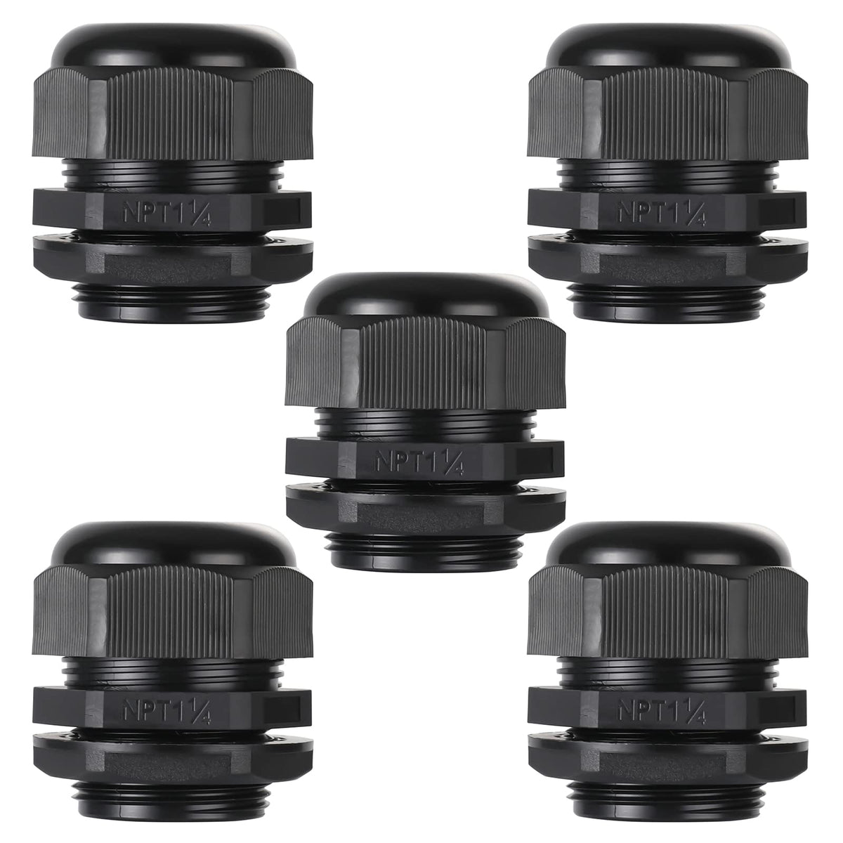 Penglin Cable Glands 1 1/4'' Npt Nylon Cable Connector, Strain Relief Cord Connector, Ip68 Waterproof Adjustable Locknut (1 1/4