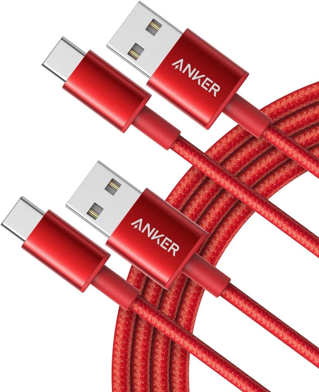 Anker Cable, [2-Pack, 6ft] Premium Nylon USB A to Type C Charger Cable, for Samsung Galaxy S10 / S10+ / Note 9, LG V30 and More 
