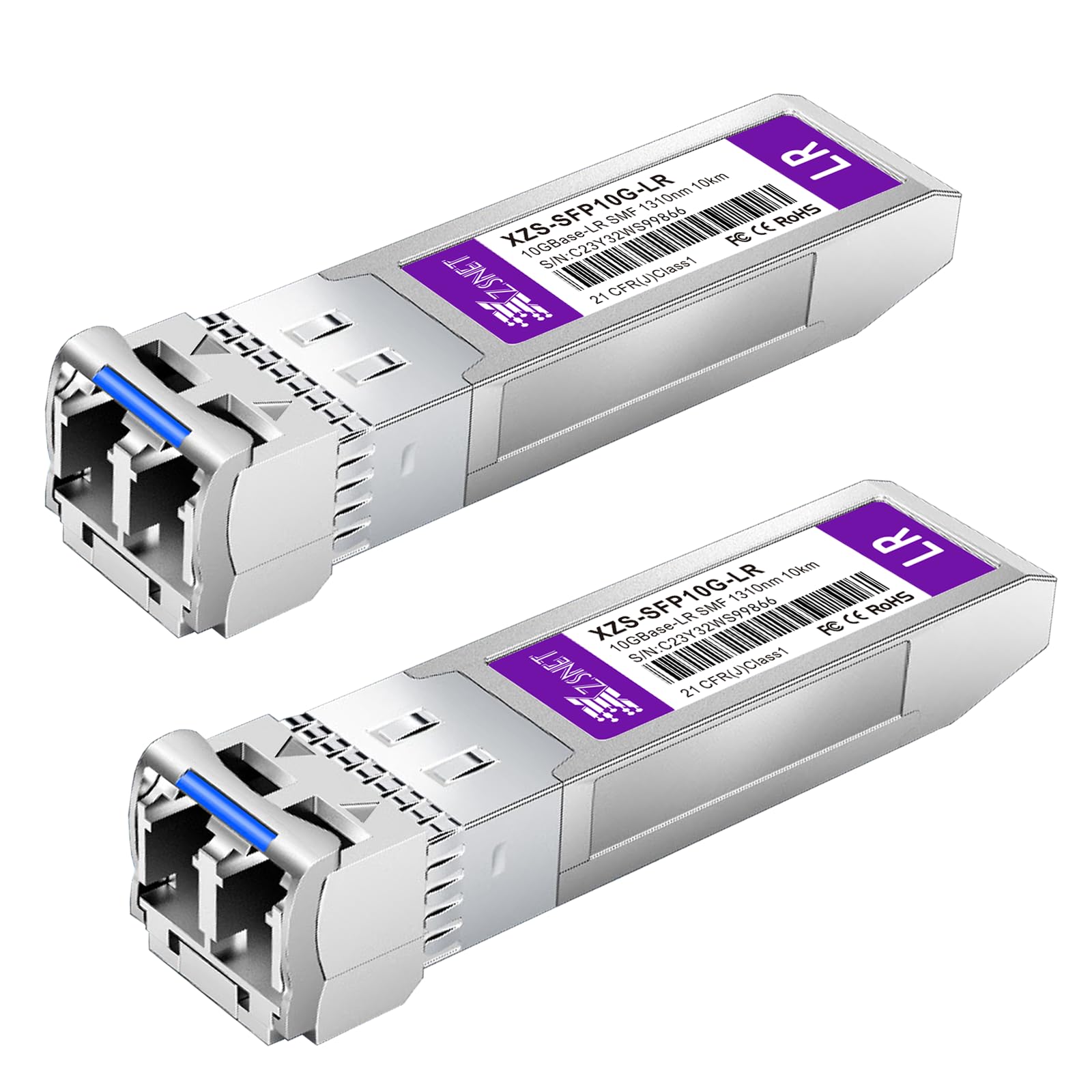 XZSNET 10GBASE-LR SFP+ Transceiver, 10G SFP+ to LC Single Mode Fiber Module Compatible with Cisco SFP-10G-LR, Ubiquiti UniFi UF-
