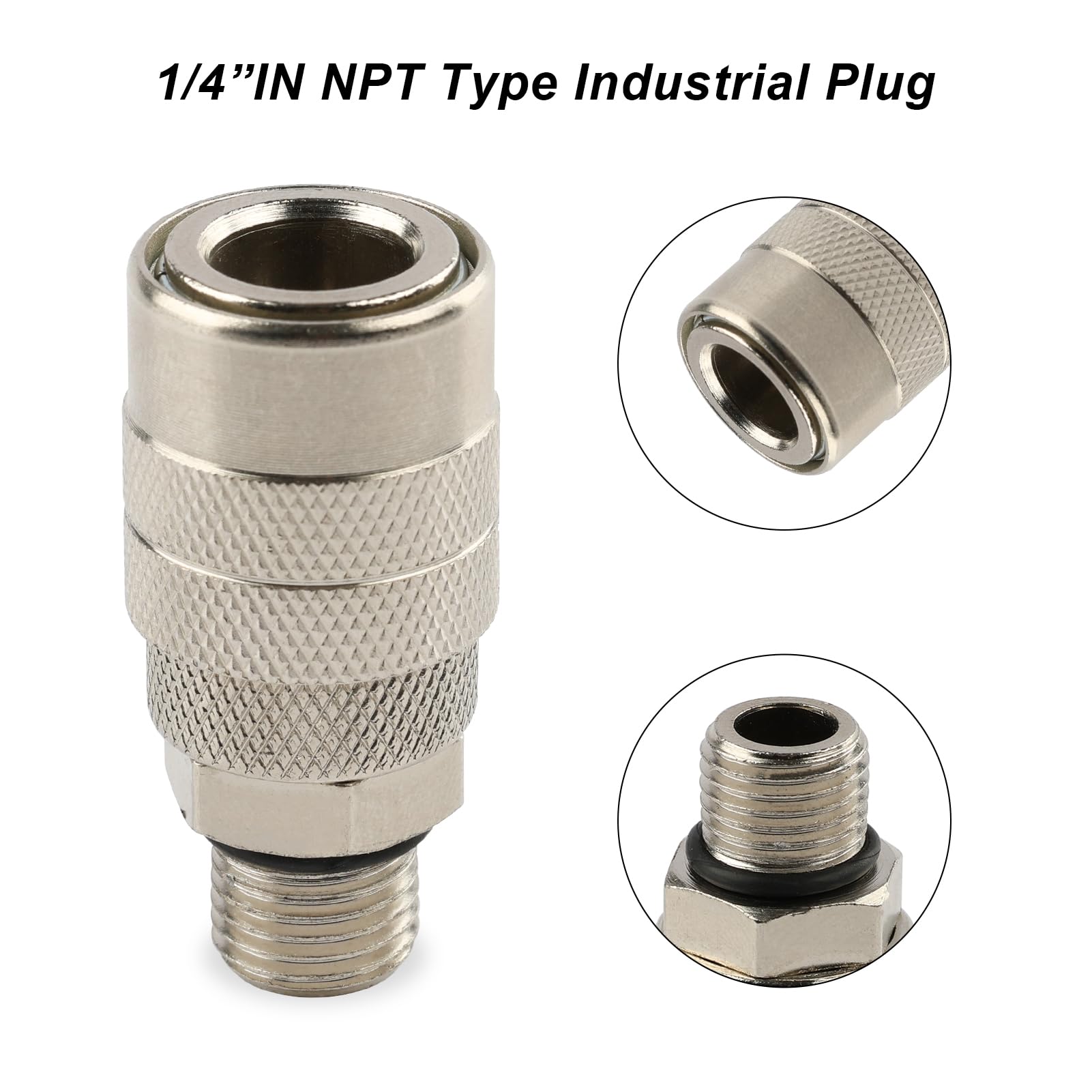 Fornax 4 Way Straight Air Manifold Air Splitter, Line Type Air Compressor Splitter With 4 Couplers And 1/4'' Npt Male Plug, Air