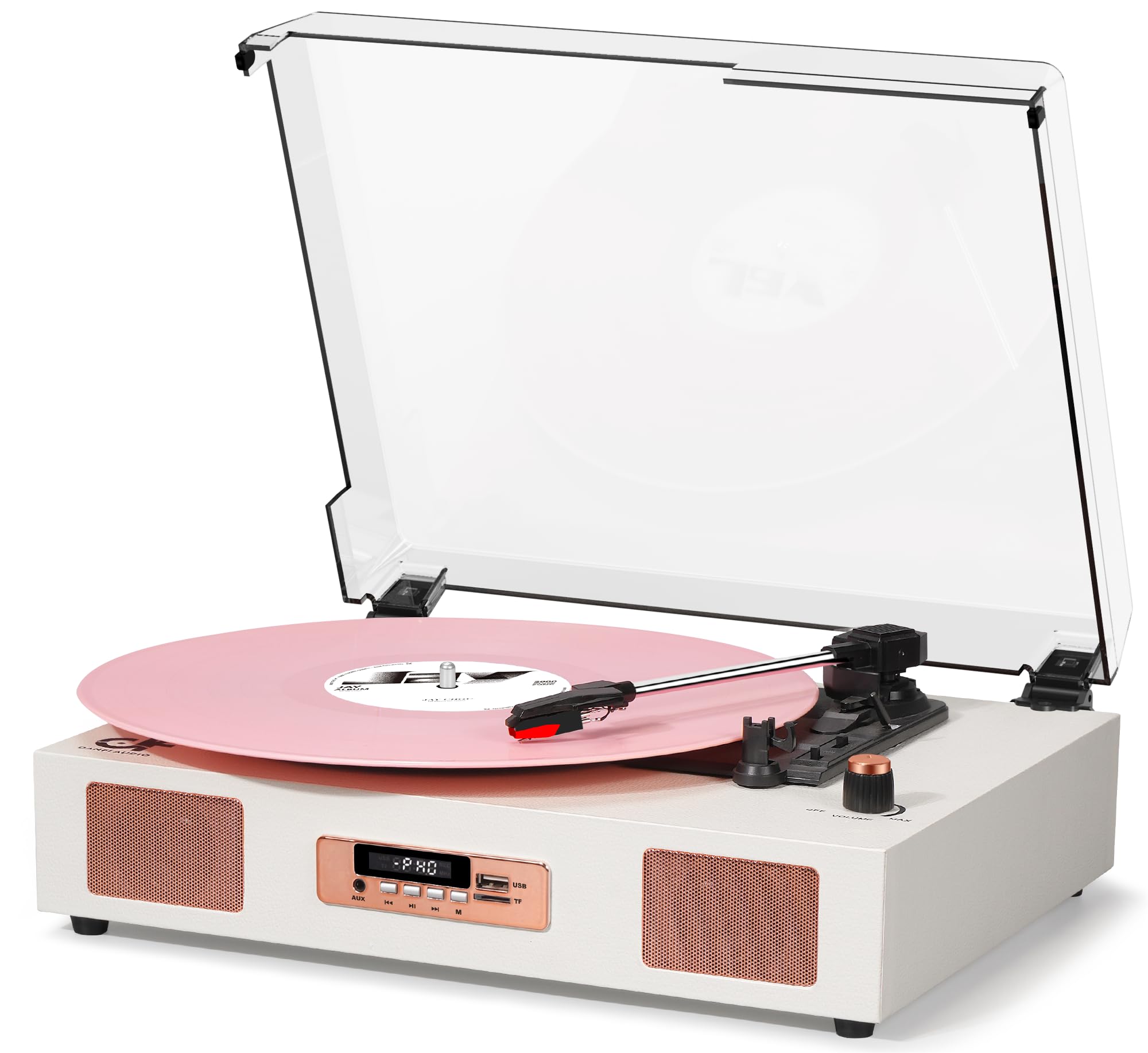 Vinyl Record Player Vintage Wireless Bluetooth Record Player With Enhanced Speakers, Usb Recording, Lp Player With 3 Speed Belt