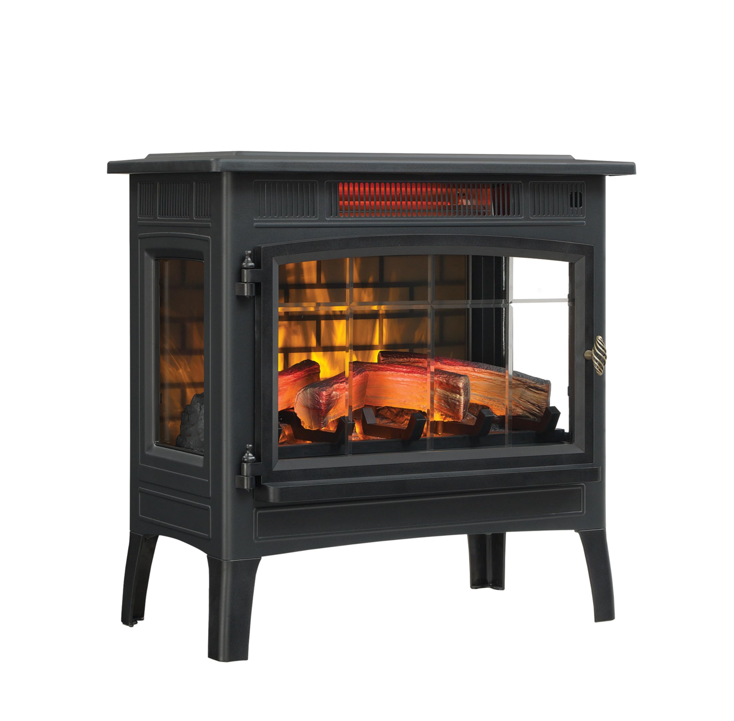 Duraflame Freestanding Electric Fireplace Stove Heater With 3D Flame Effect For 1,000 Sq. Ft. Room, Black