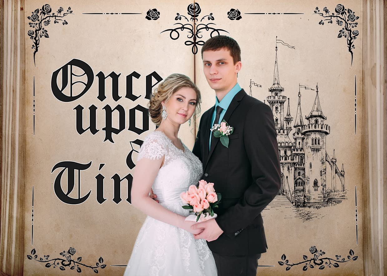Lycgs 8X6Ft Fairy Tale Books Backdrop Once Upon A Time Backdrop Ancient Castle Princess Romantic Photo Background Book Themed Pa