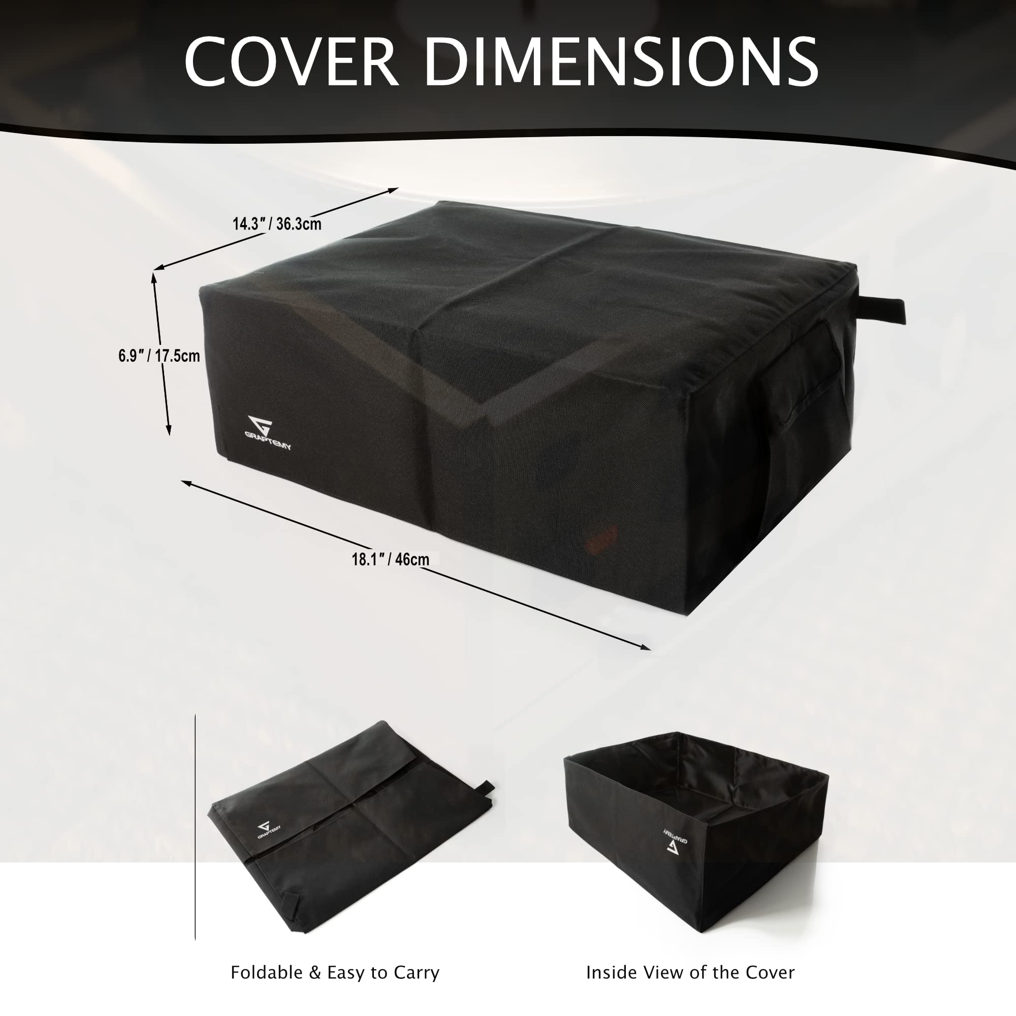 Turntable Dust Cover   600D Pvc Waterproof Protection Turntable Cover, Side Pocket And 2 Finger Pull Tab Record Player Cover   C