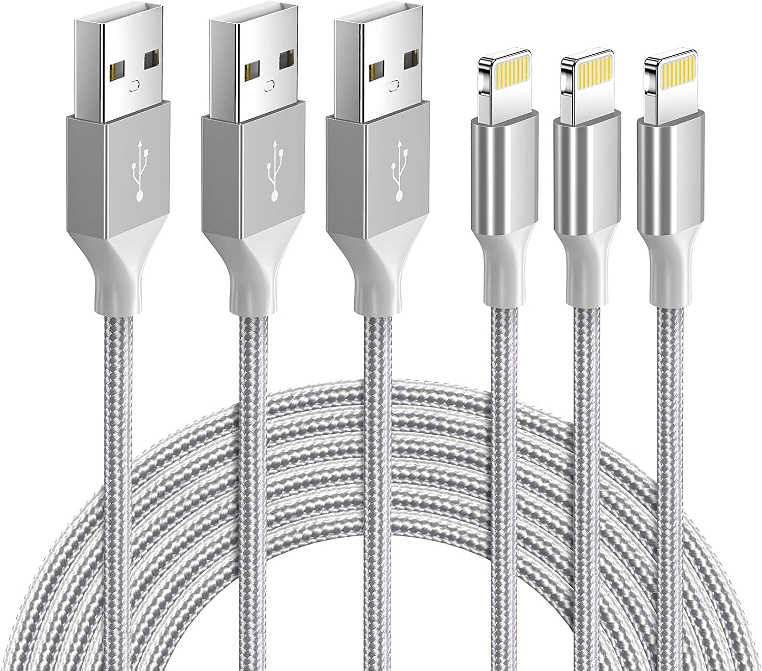 Lightning Cable Mfi Certified   Iphone Charger 3Pack 3Ft Lightning To Usb A Charging Cable Cord Compatible With Iphone 14 13 12