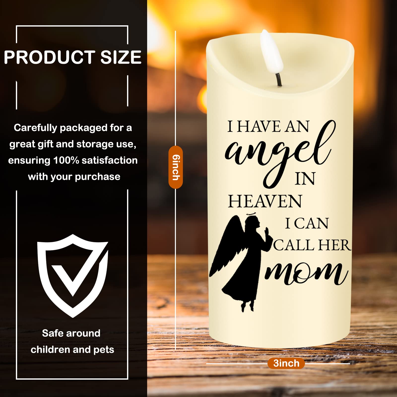 Sympathy Gifts For Loss Of Mother Led Flameless Candles 3 X 6 Inch Angel Memorial Candles In Remembrance Of My Mother Memorial C