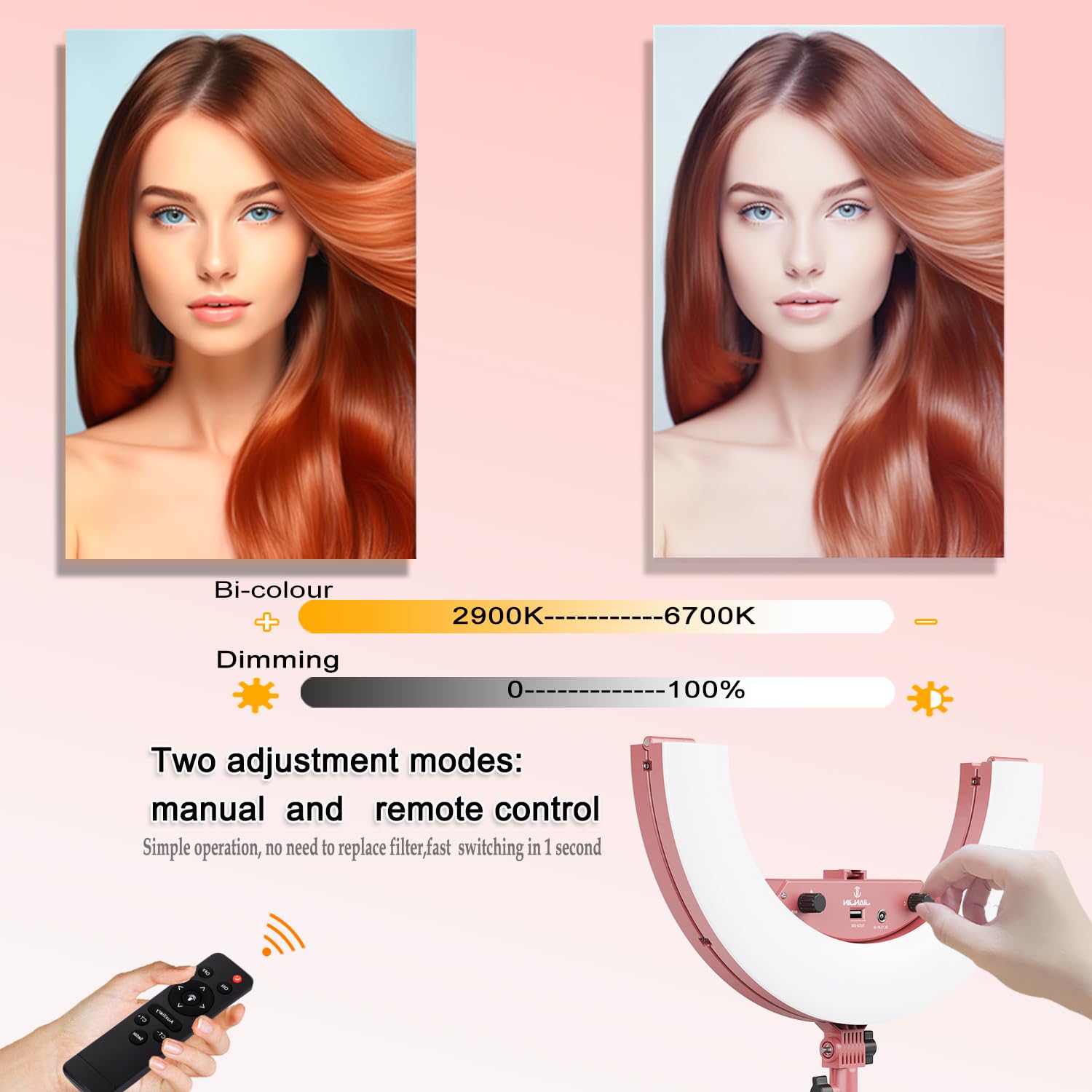 Jj Jianjin Ring Light 18 Inch Kit, 55W6700K Dimmable Led Light, Tripod Stand, Remote Controller,Box For Camera,Smartphone,Youtub