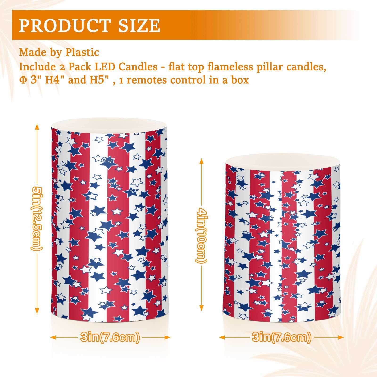 American Flag Usa 4Th July Red White Blue Star Stripe Flickering Flameless Candles Battery Operated Remote Timer,Tea Light Candl