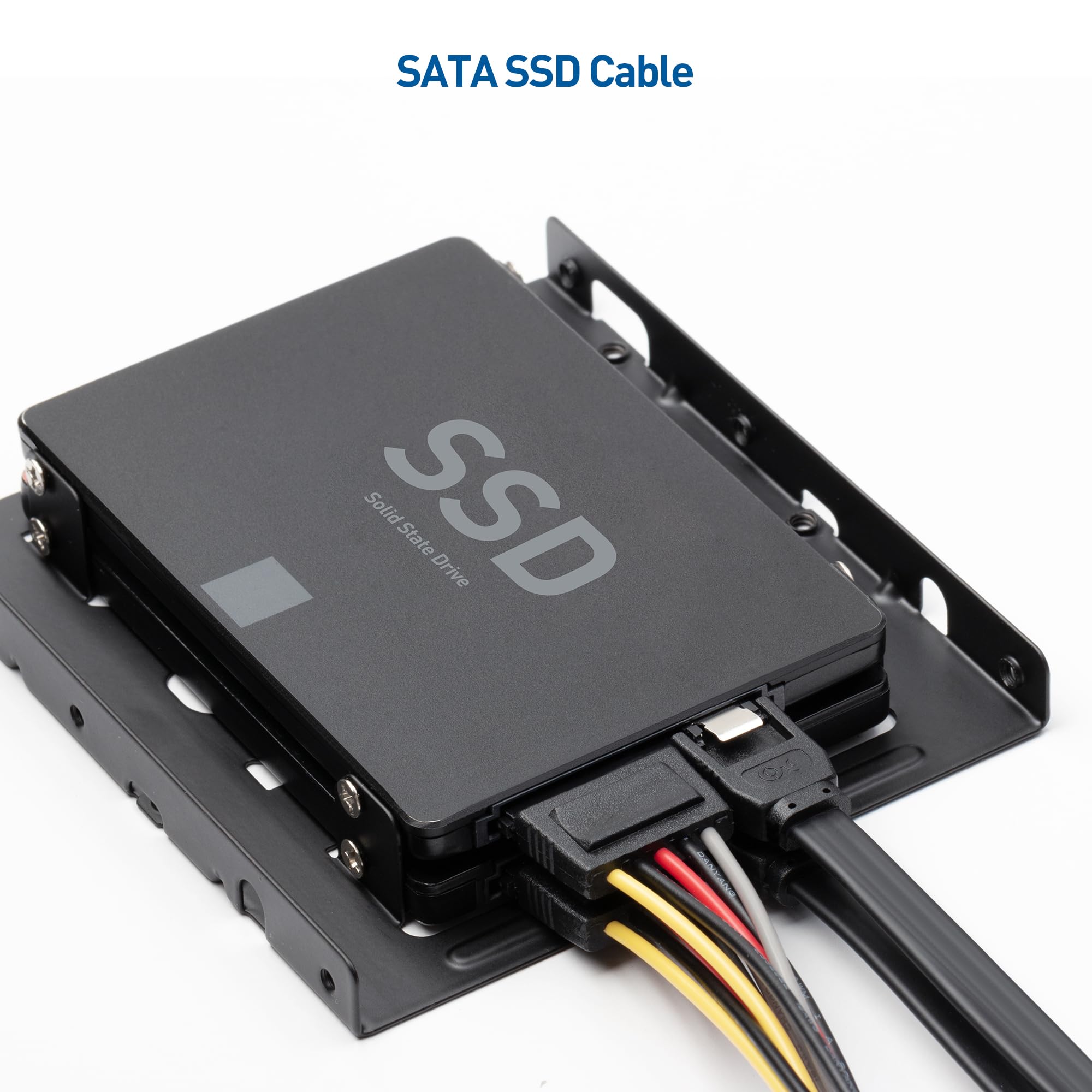 Cable Matters 3 Pack 6 Gbps Right Angle SATA Cables   18 Inches, 90 Degree SATA 3 Cable for SSD & HDD, Black