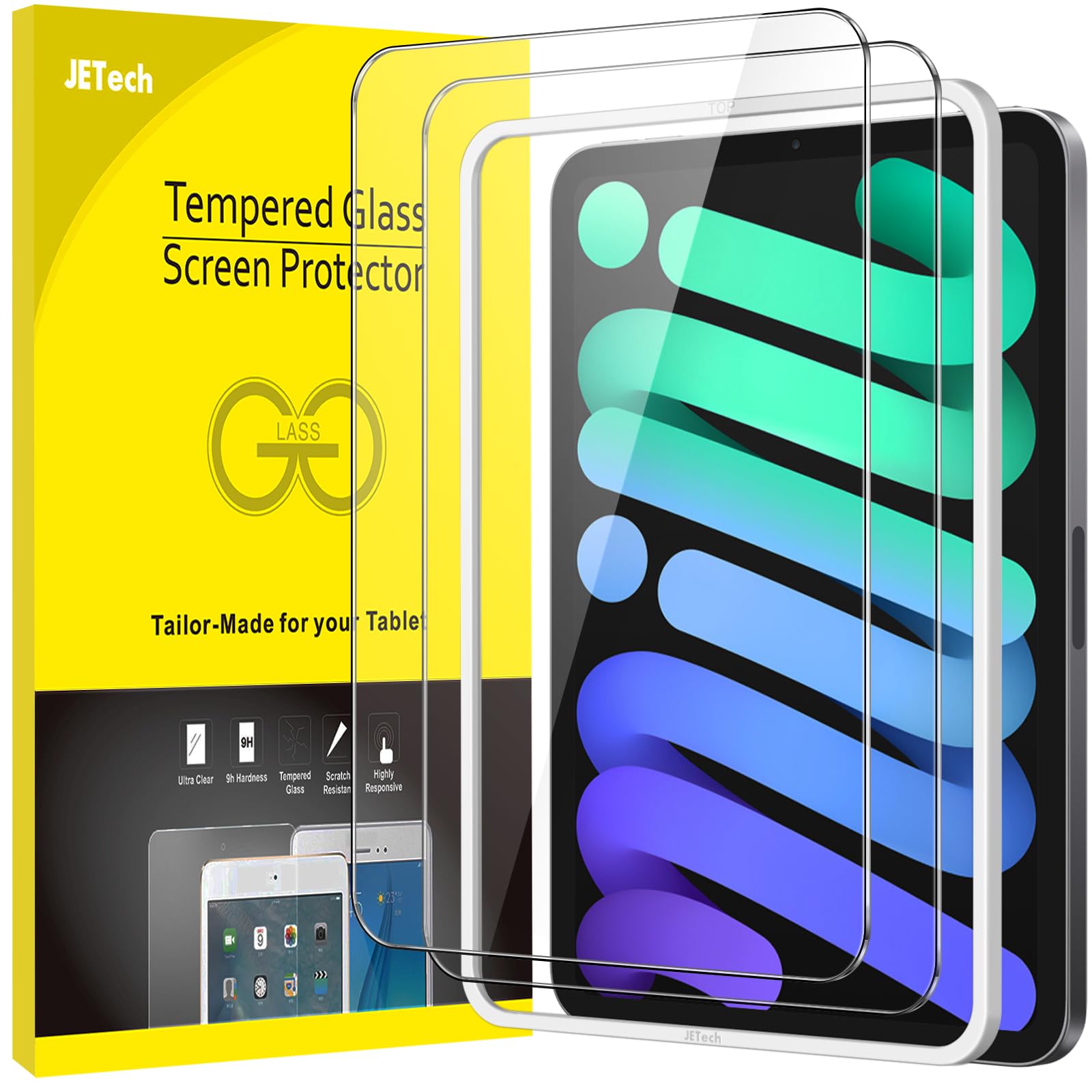 Jetech Screen Protector For Ipad Mini 6 (8.3 Inch, 2021 Model, 6Th Generation) With Easy Installation Frame, Tempered Glass Film