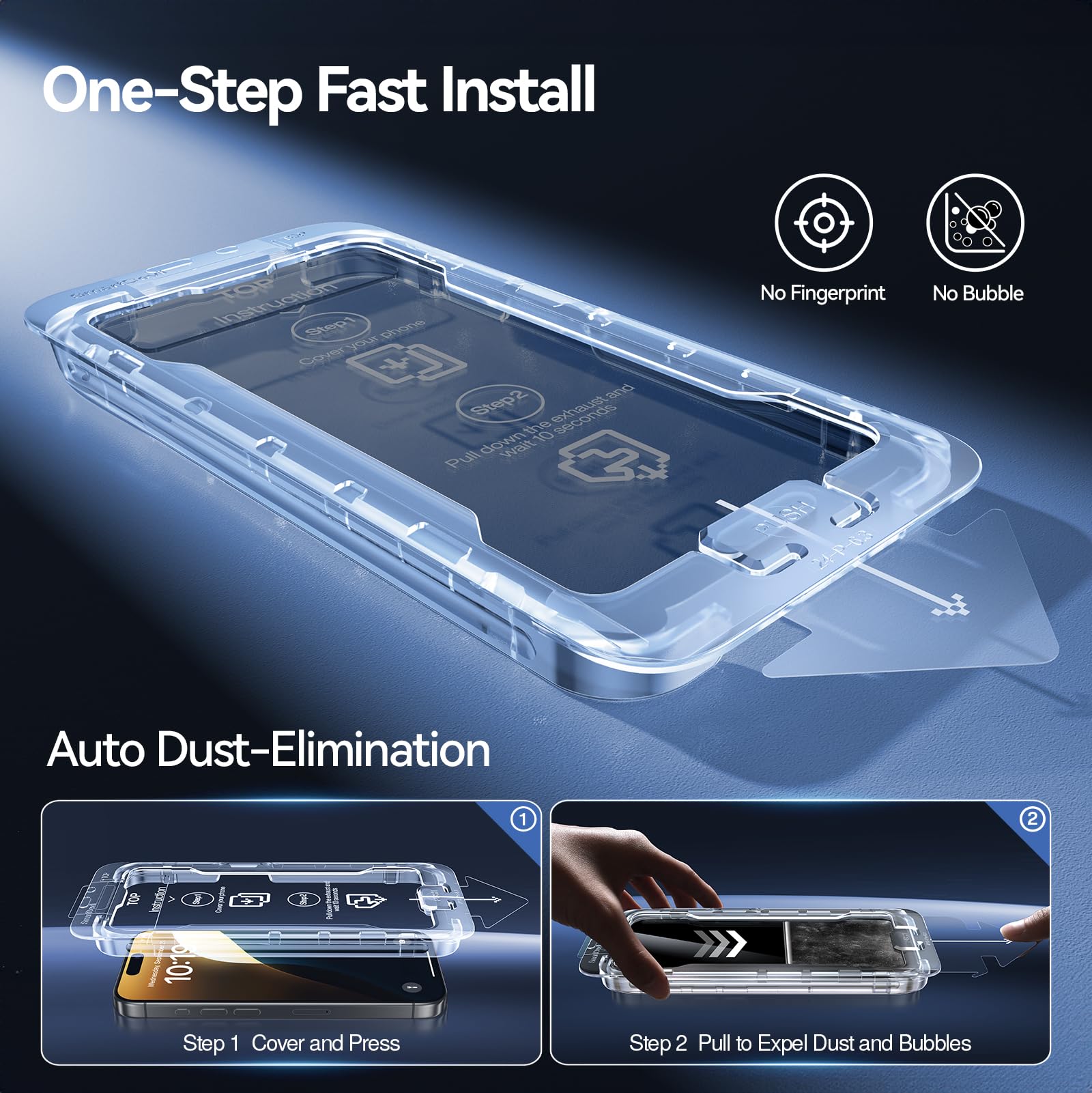 Smartdevil 2 Pack For Iphone 16 Privacy Screen Protector, 9H Protection Anti Spy Privacy Glass Tempered Film With Auto Dust Elim