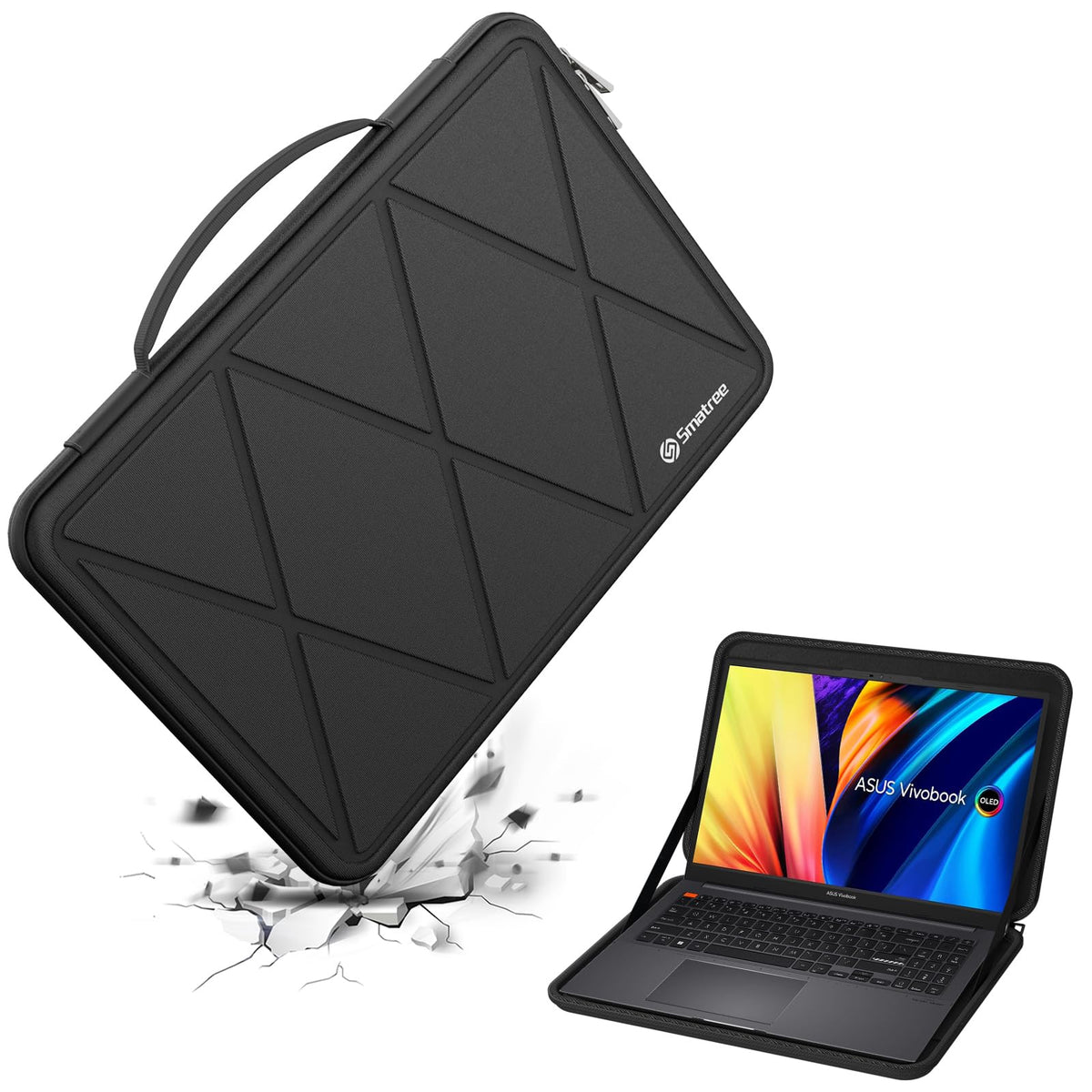 Smatree Hard EVA Protective Sleeve Compatible for 15.6 inch ASUS Zenbook Pro Duo 15 OLED, for ASUS Chromebook CX1/C523, for ASUS ExpertBook B1, for 16 inch ASUS Vivobook 16/16X/16X OLED/S 16X (X8274)
