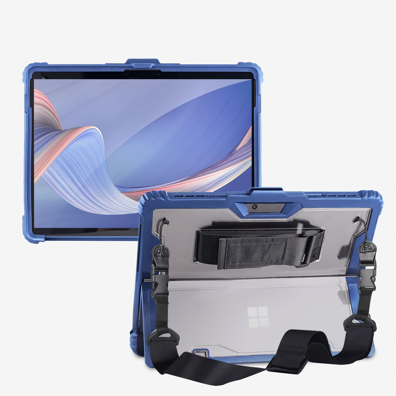 Aoaofor Microsoft Surface Pro 7/6/5/4 Case With Shoulder Strap, Hand Strap, Stylus Pen Holder, Rugged, Shock Absorbing And Drop 
