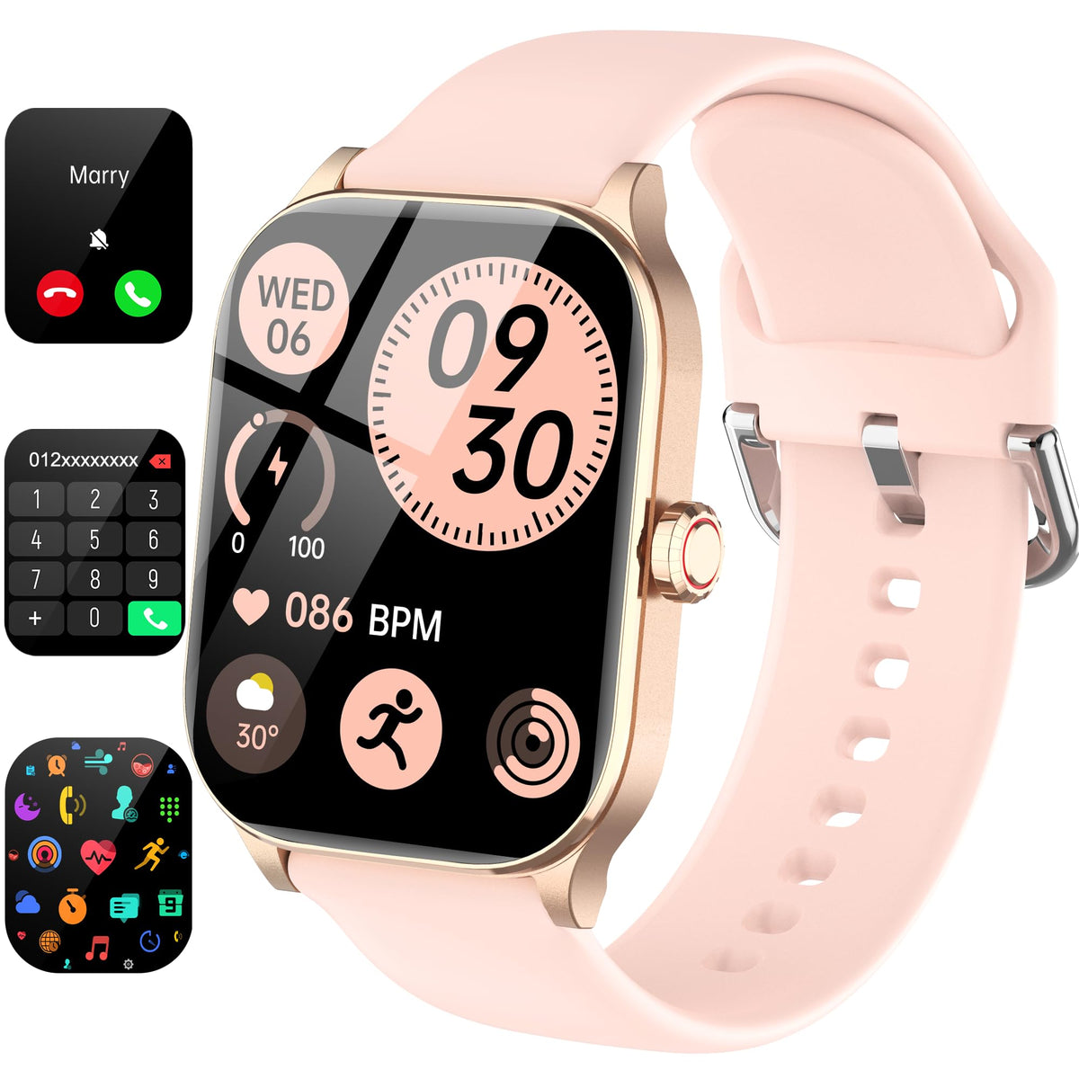 Licyapo Smart Watch For Women(Answer/Make Call), 1.85 '' Hd Smartwatch, Fitness Tracker With 100+ Sport Modes, Ip68 Waterproof, 
