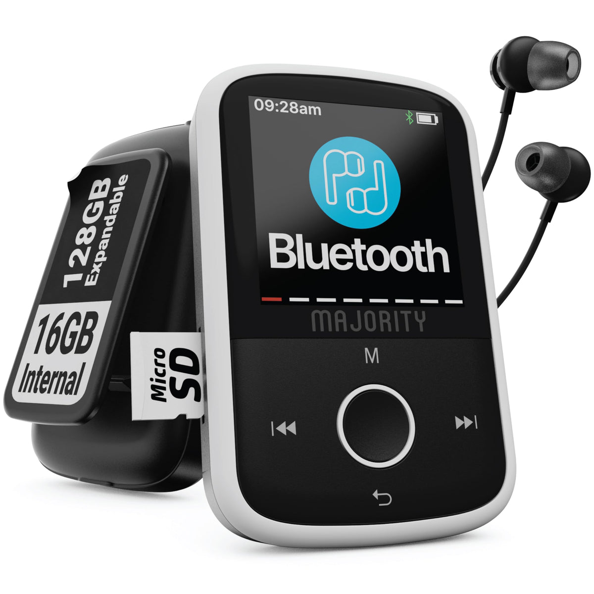 Mp3 Player With Bluetooth And Sports Clip | Earbuds Included, Expandable To 128Gb | Bluetooth Mp3 Music Player, Hd Color Screen,