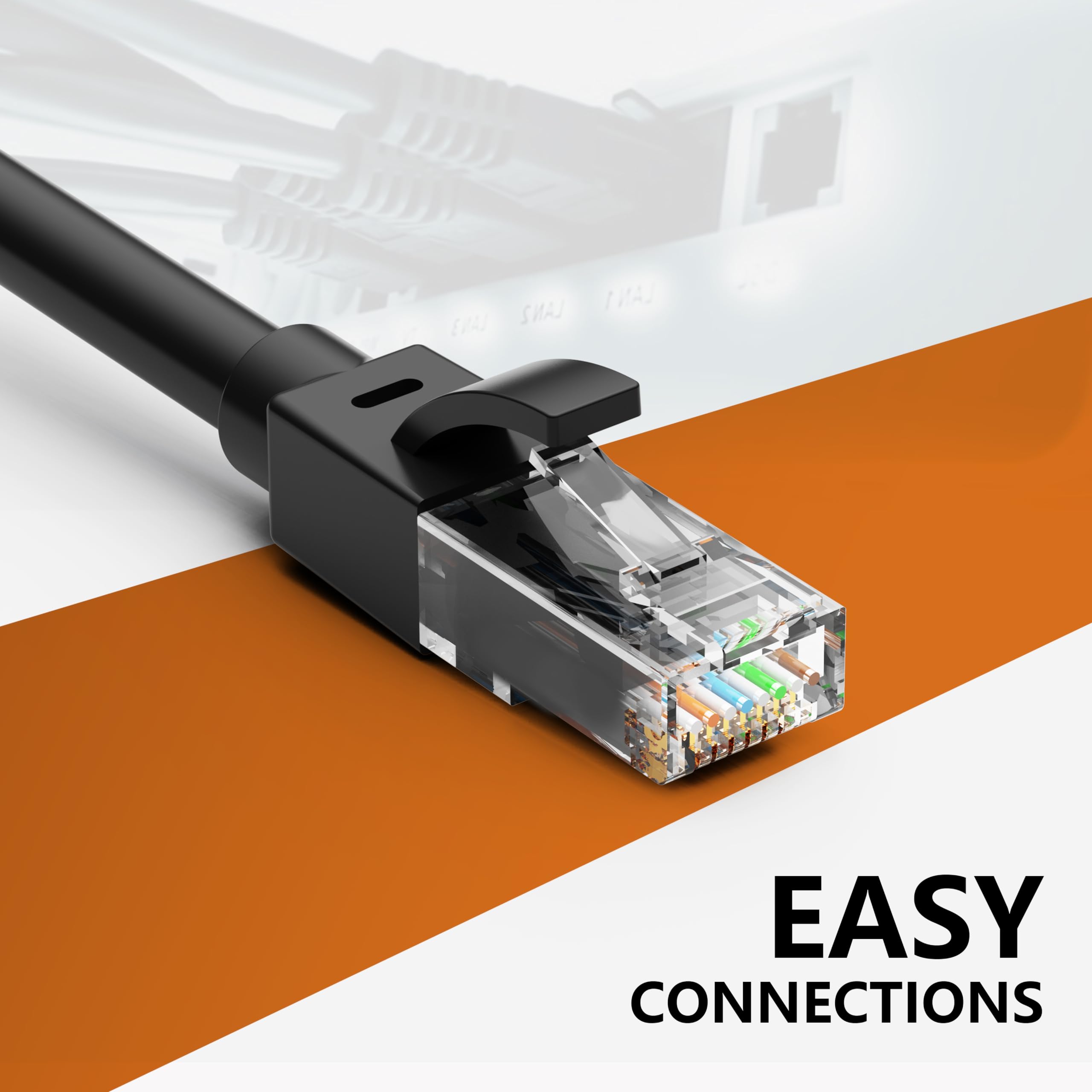 60 Ft Ethernet Cable For Cat5E/Cat6, 10Gbps 24Awg Cat5E Network Cable, Cca Direct Burial Cable, Utp, Rj45 Patch Lan Cord, Waterp