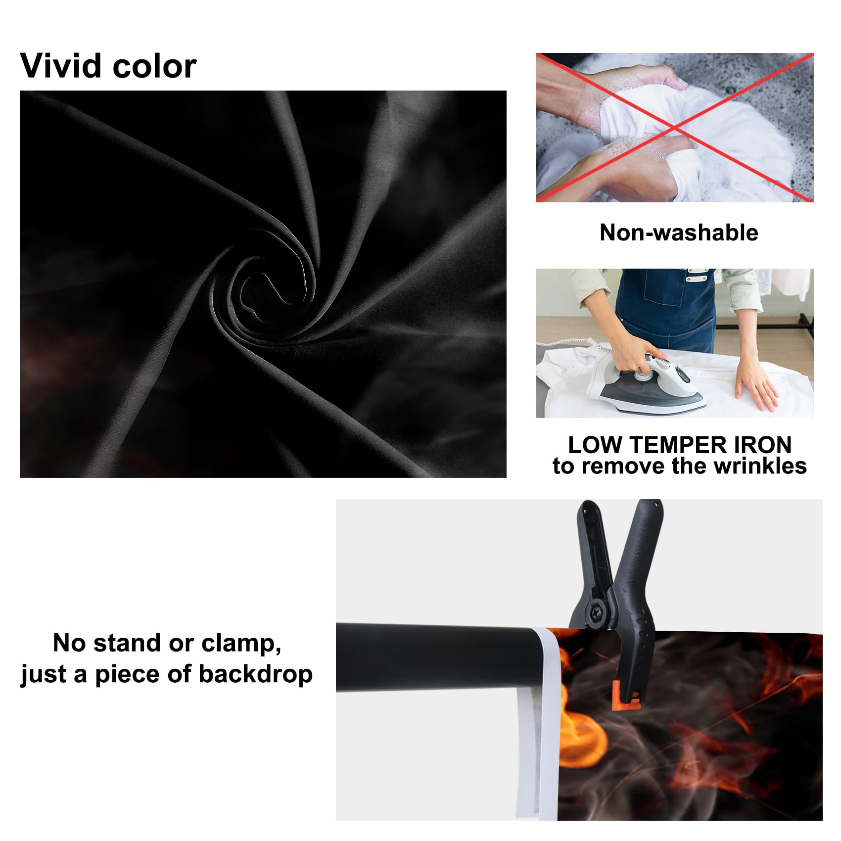 Baocicco 6X6Ft Roaring Fire Backdrop Wallpaper Decor Passion Flame Frame Smoke Black Background Photography Background Vlogger B