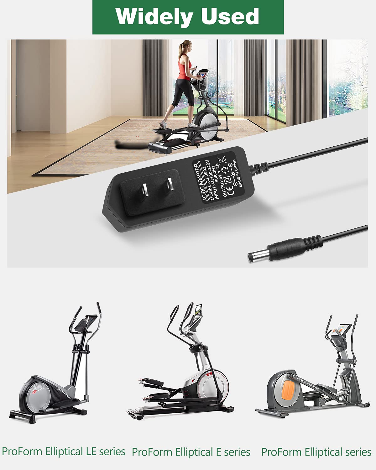 Jovno 6V 2A Dc Power Supply Ac/Dc Adapter Charger Cord For Proform Elliptical Smart Strider 480 490 500 600 Le, 390 395 475 510