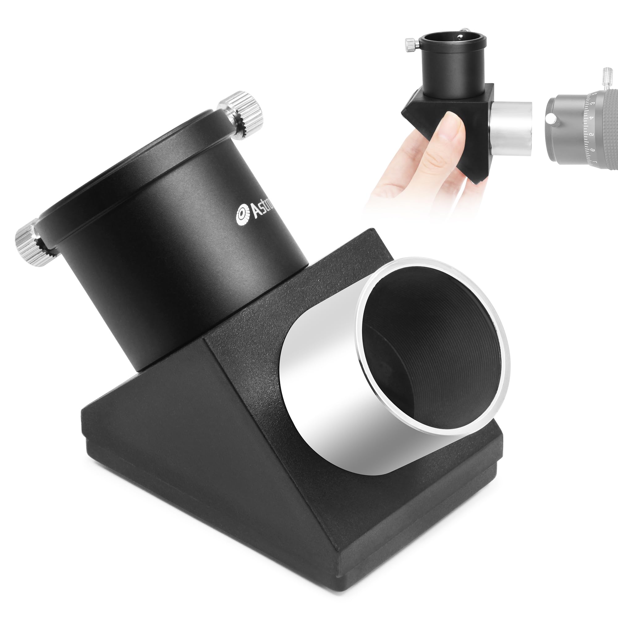 Astromania 1.25'' 90 Degree Diagonal Mirror   More Comfortable Viewing Orientation As You Observe From Above, Filter Thread For