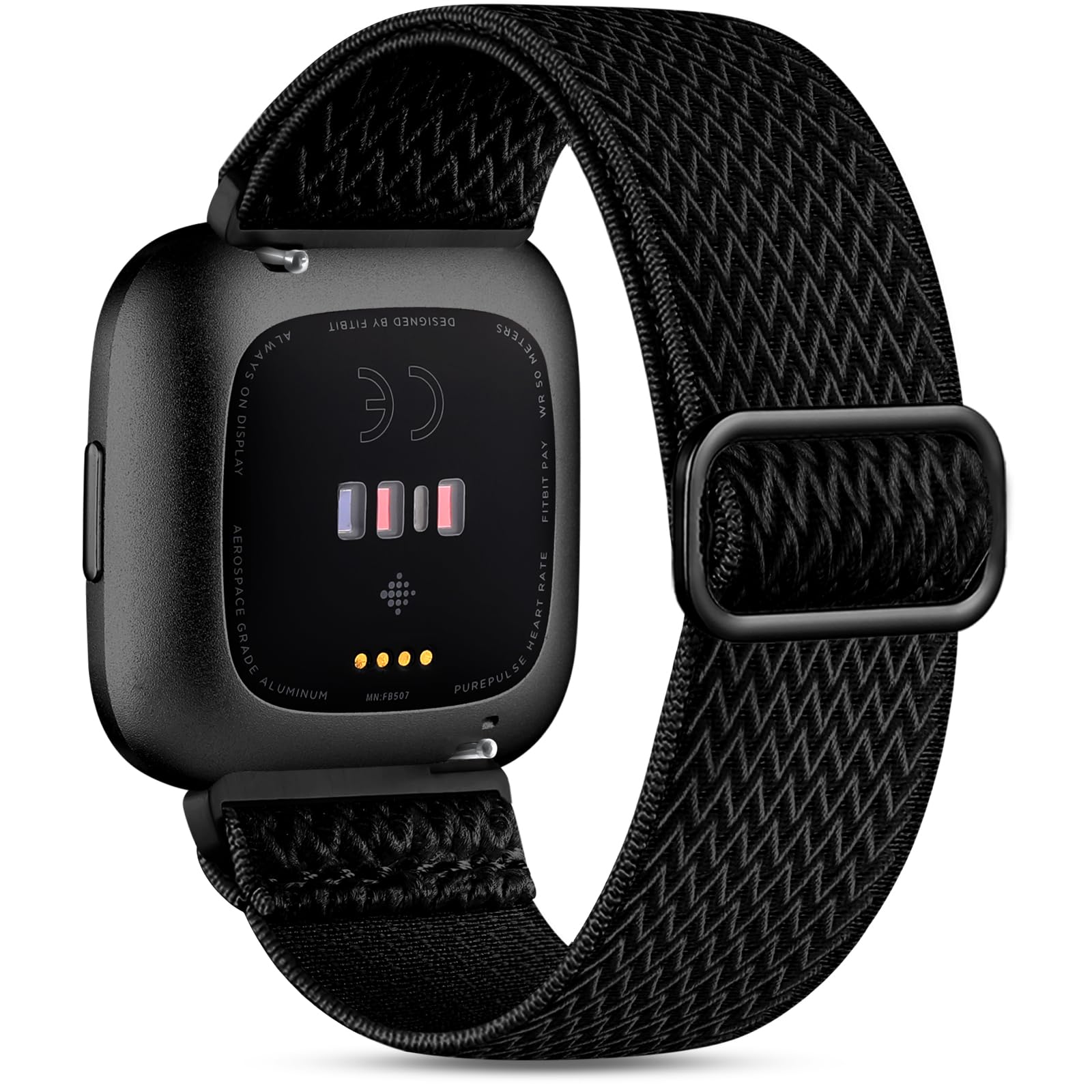 Stretchy Band Compatible With Fitbit Versa 2 Watch Bands For Women Men, Soft Breathable Nylon Sport Strap Stretchy Replacement W