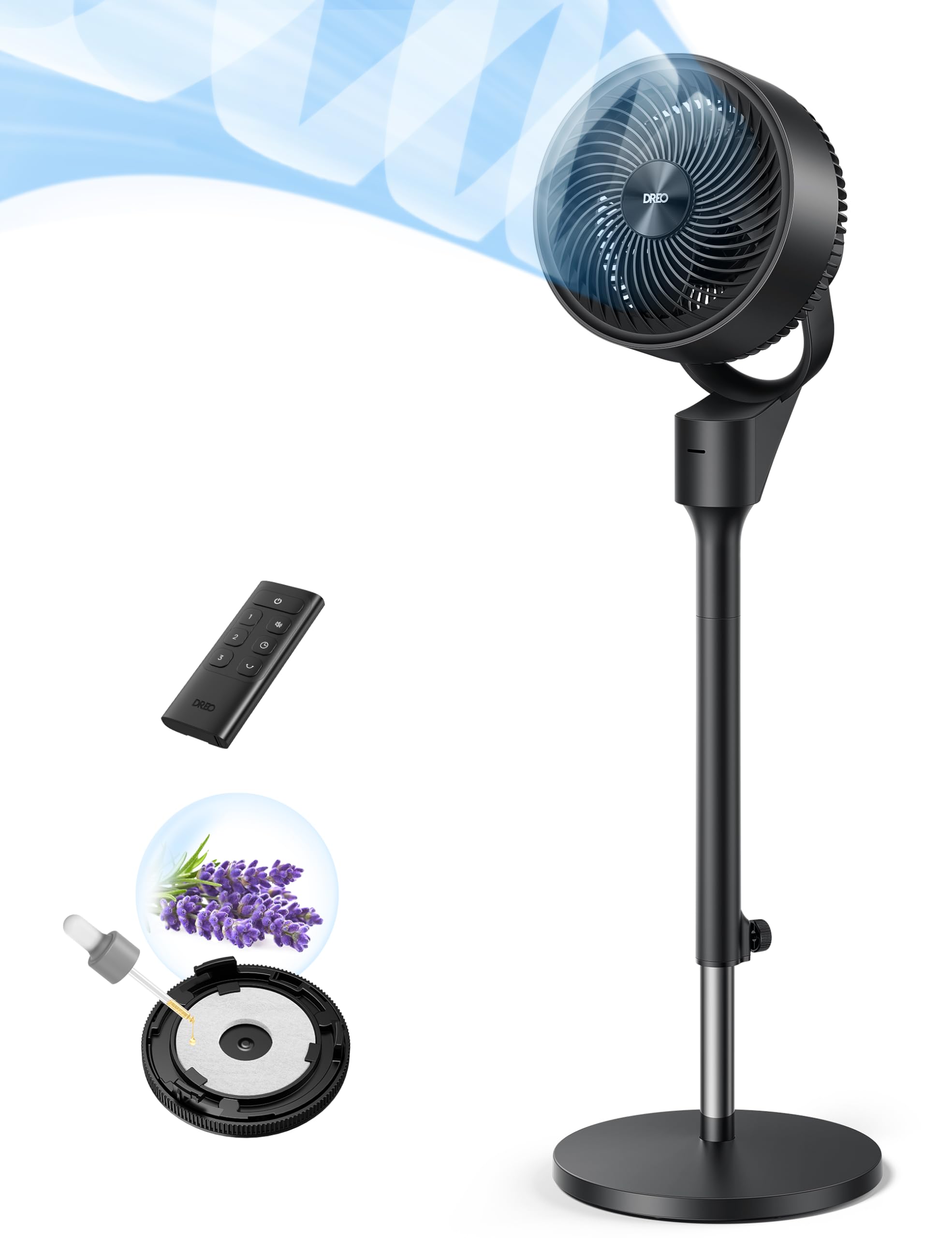 Dreo Fan For Bedroom, 80? Oscillating Standing Fan, 25Db Quiet, 80Ft Pedestal Fans For Home Office, 90? Manual Vertical, 3 Speed