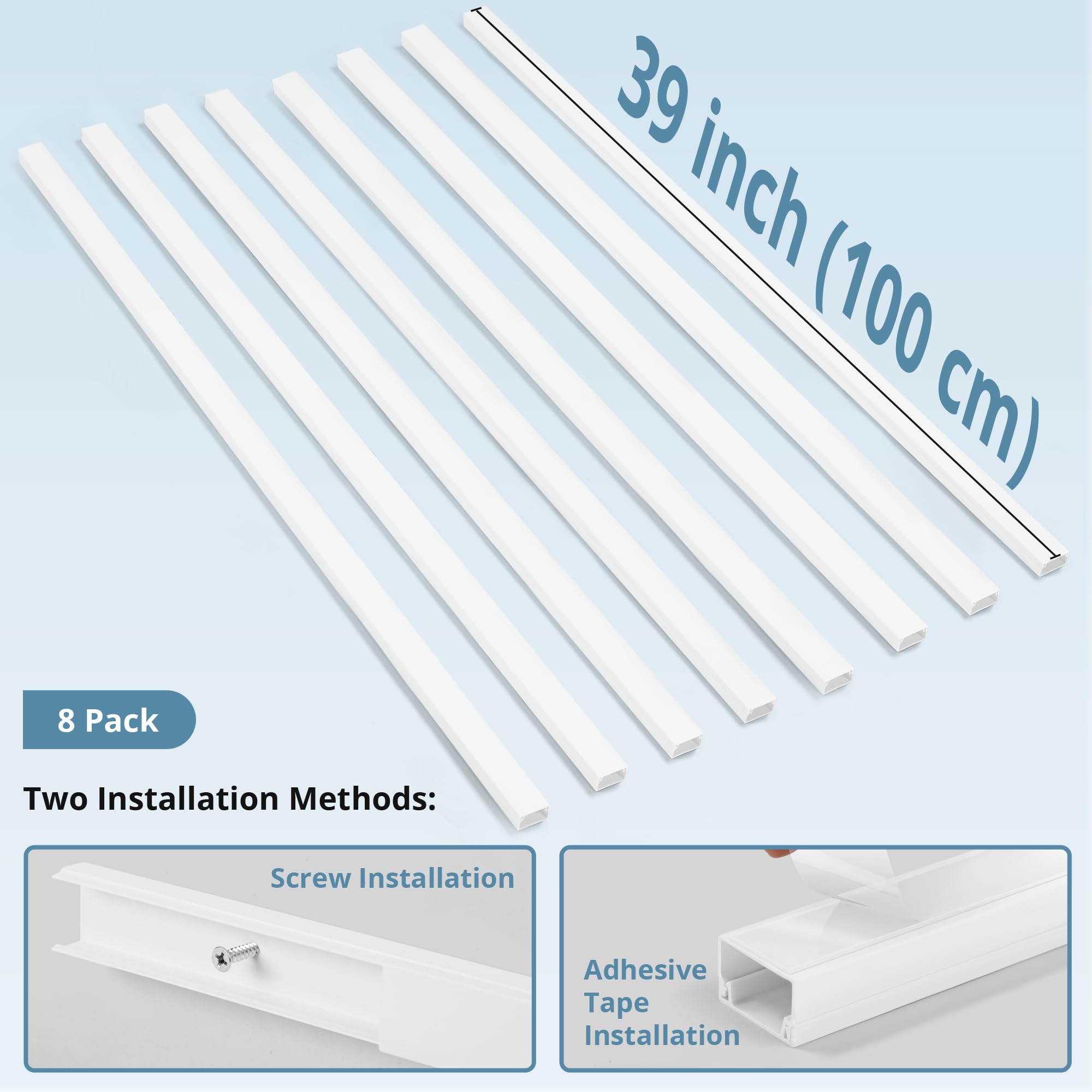 Cord Covers For Wires On Wall Extra Long, 26.25Ft Cord Hider Kit, Zhiyo Tv Cord Hider Cord Cover Wall, Paintable Cable Managemen