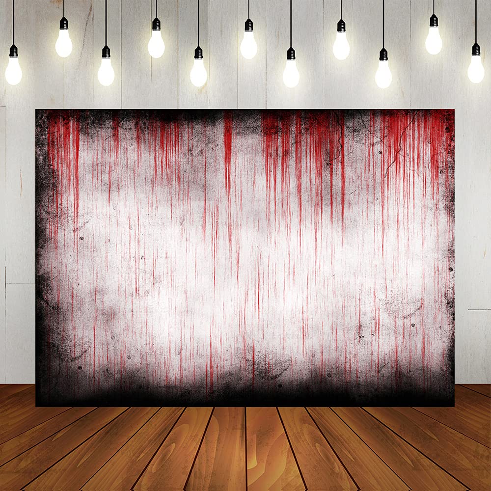 Lofaris Halloween Photography Backdrop   7X5Ft Bloody Grungy Wall Background Murder Crime Horror Theme   Birthday Party Decorati