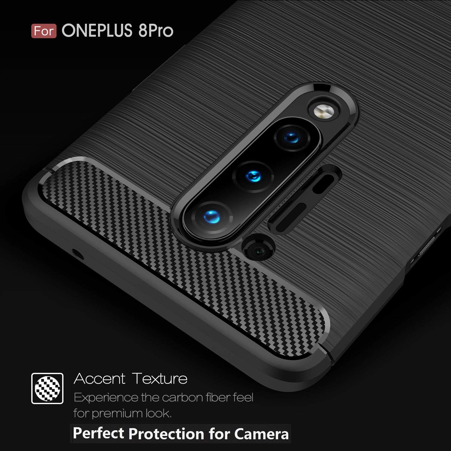 Cruzerlite Case Compatible With Oneplus 8 Pro Case, Carbon Fiber Texture Design Cover Anti Scratch Shock Absorption Case Made Fo
