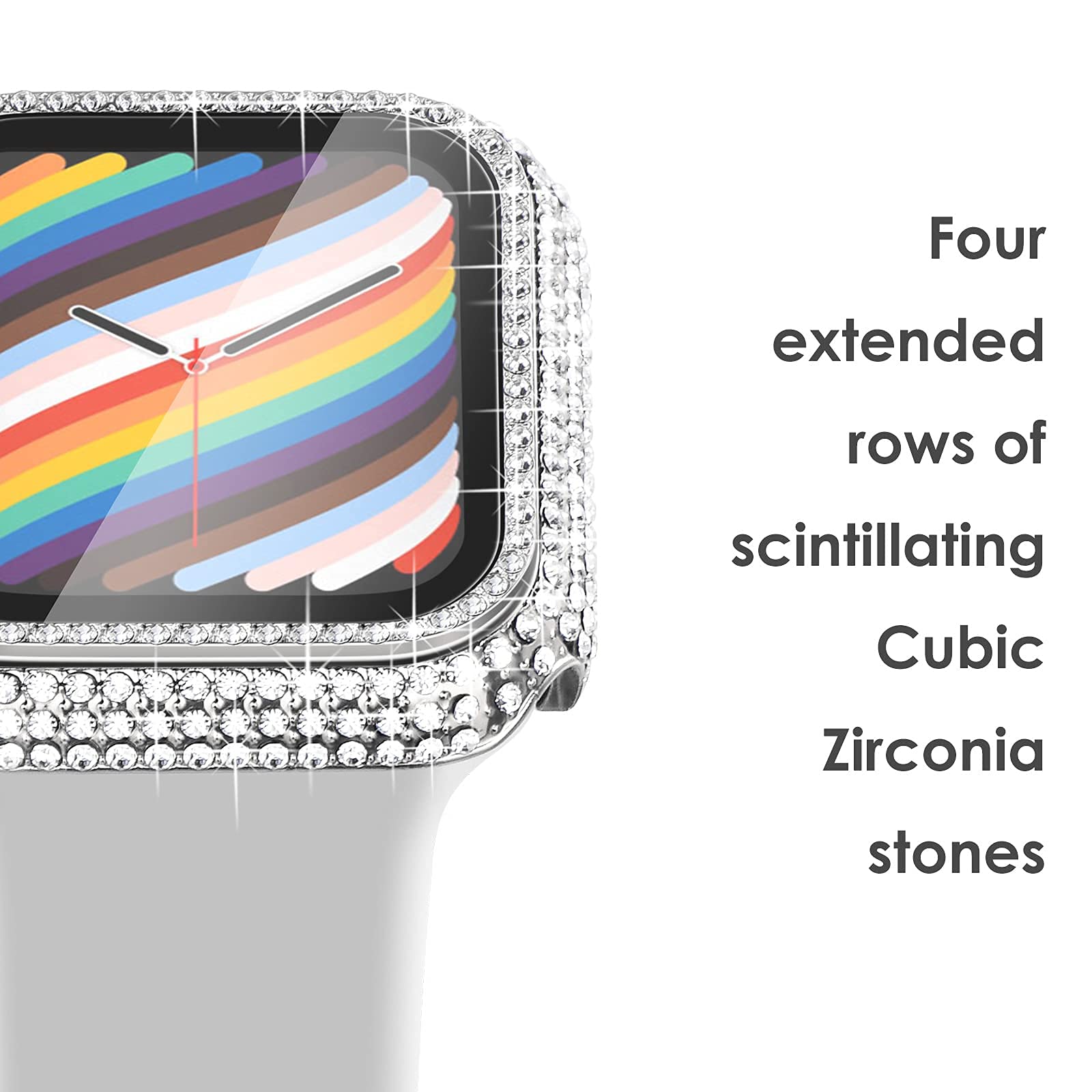 Surace Compatible With Apple Watch Case 42Mm With Screen Protector For Apple Watch Series 6/5/4/3/2/1, Bling Case 300 Crystal Di