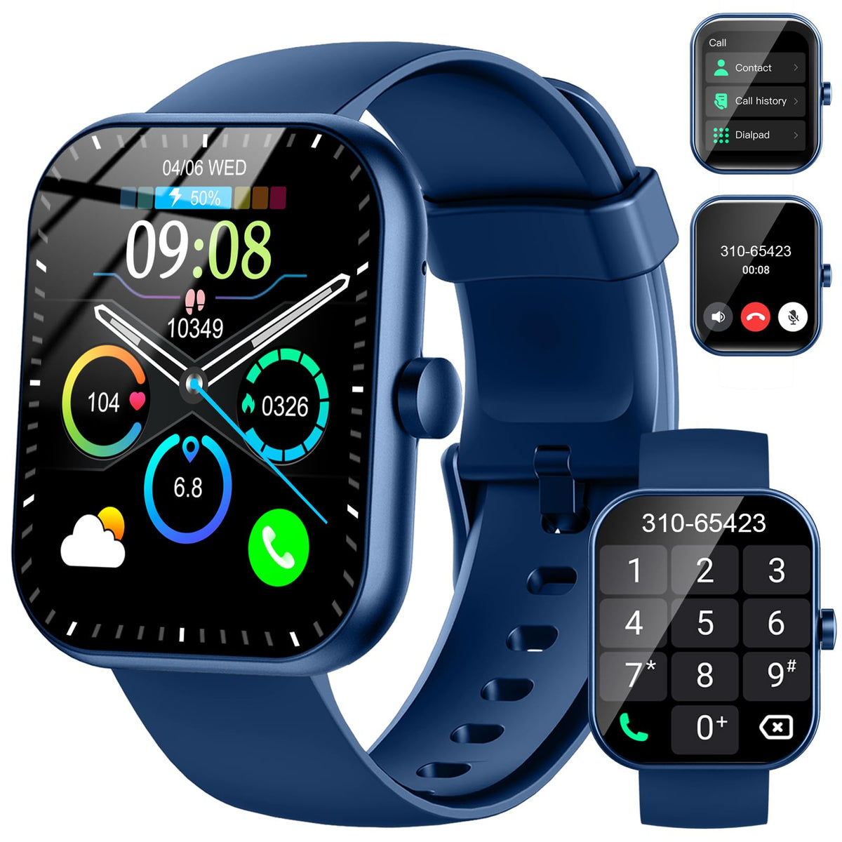 Smart Watch For Men Women (Answer/Make Calls), 1.96 '' Hd Fitness Smartwatch 2025, 110+ Sports Modes, Heart Rate/Sleep/Spo2 Moni