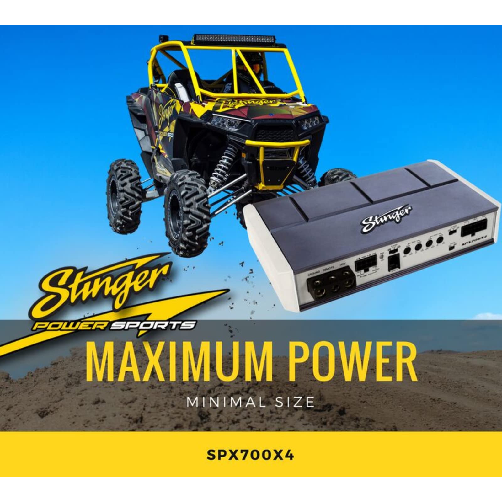 Stinger Spx700X4 Micro 4 Channel 700 Watt Powersports Amplifier For Motorcycles, Atv, Marine And Mobile Applications