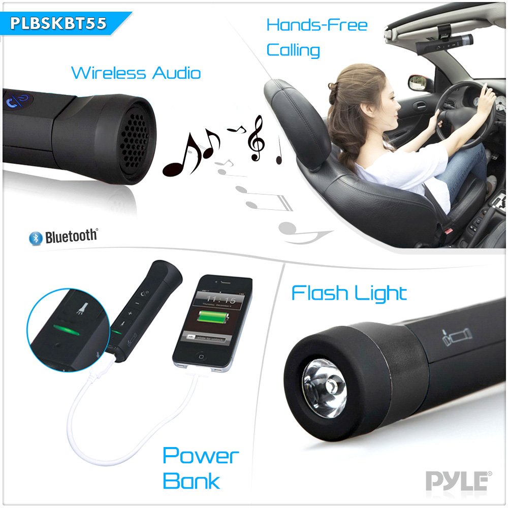 Pyle Plbskbt55Or Pedal Sound 3 In 1 Waterproof Bluetooth Bicycle Speaker, With Built In Mic For Call Answering, Power Bank & Fla