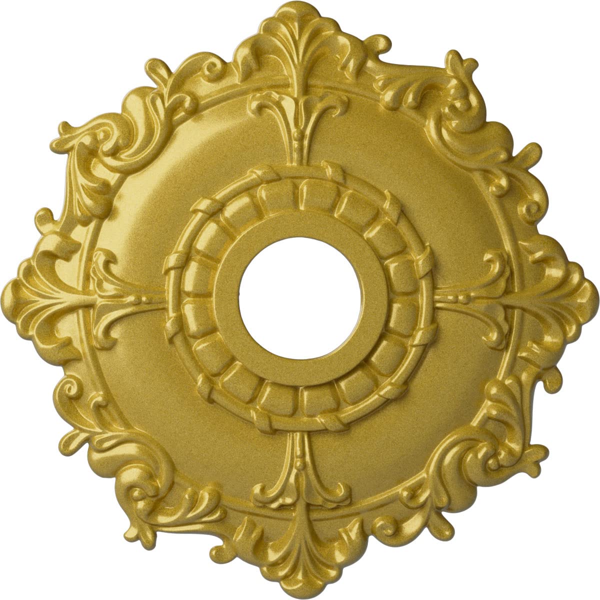 Ekena Millwork CM18RLRGS Riley Ceiling Medallion, Rich Gold