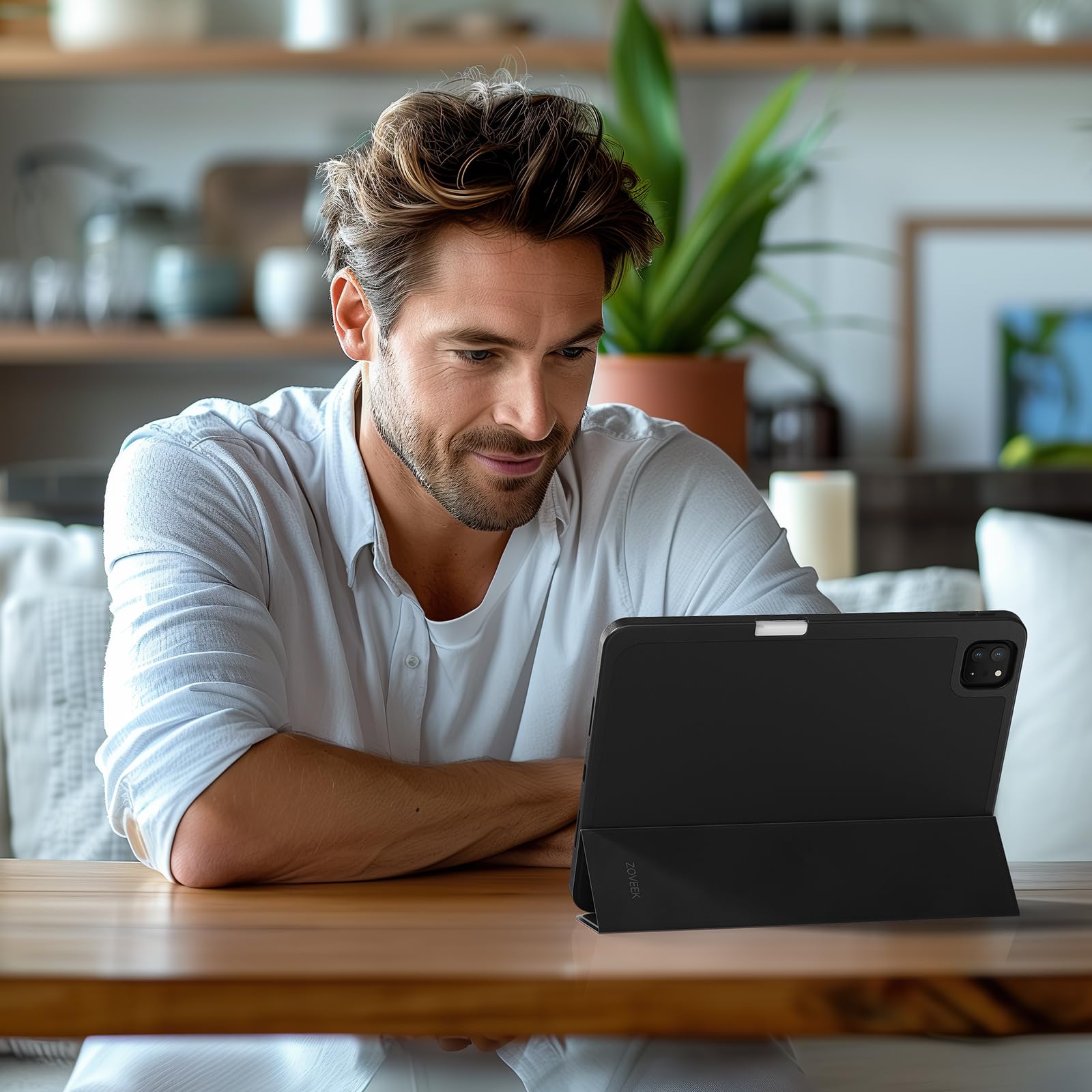 Zoveek 2024 Ipad Pro 11 Inch Case M4 (5Th Generation) With Pencil Holder, Supports Pencil Pro Magnetic Charging, Smart Ipad Case