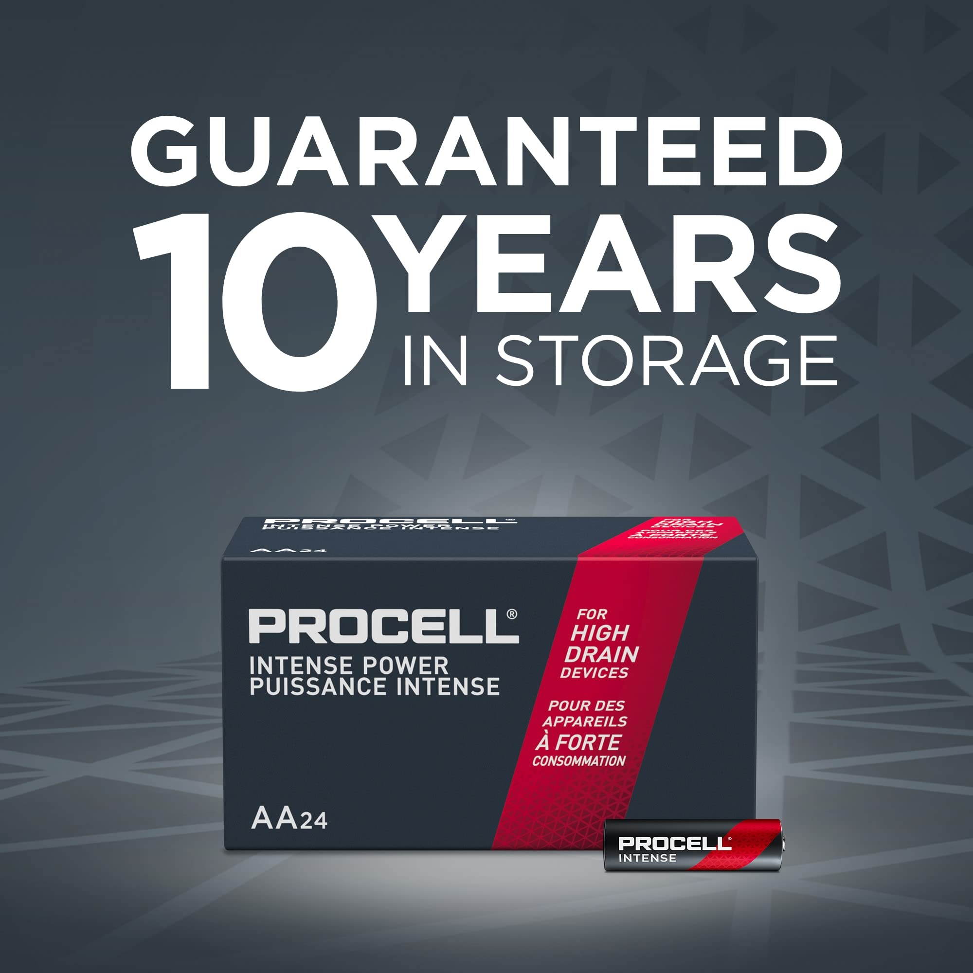 Procell Intense Aa High-Performance Alkaline Batteries (144 Pack), 10-Year Shelf Life, Bulk Value Pack For High Power Profession