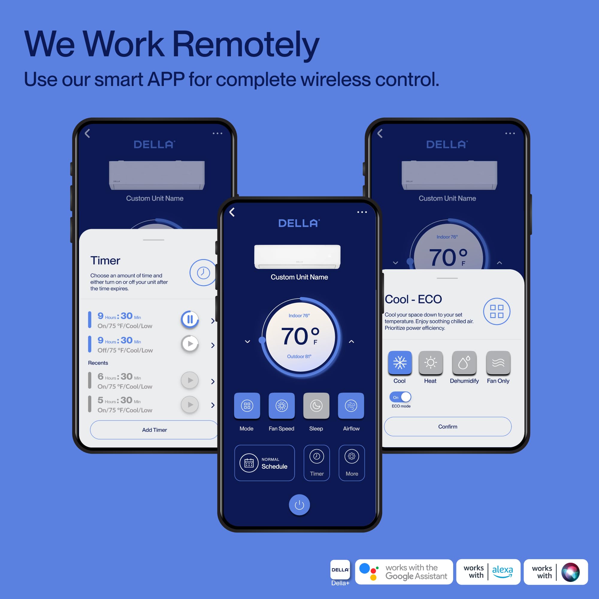 Della Hyper Heat 12,000 Btu Wifi Mini Split Ac, Work With Alexa,Energy Star 115V 22 Seer2 Cools Up To 550 Sq.Ft Inverter Air Con