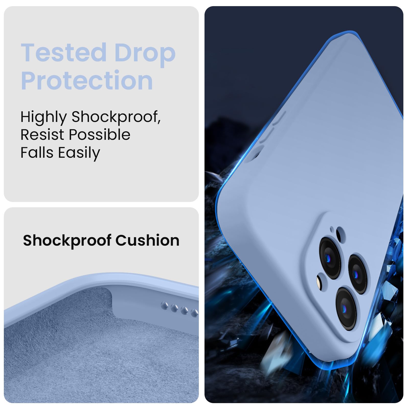 Firenova Designed For Iphone 13 Pro Max Case, Silicone [Camera Protection] Phone Case With [2 Screen Protectors], Soft Anti Scra