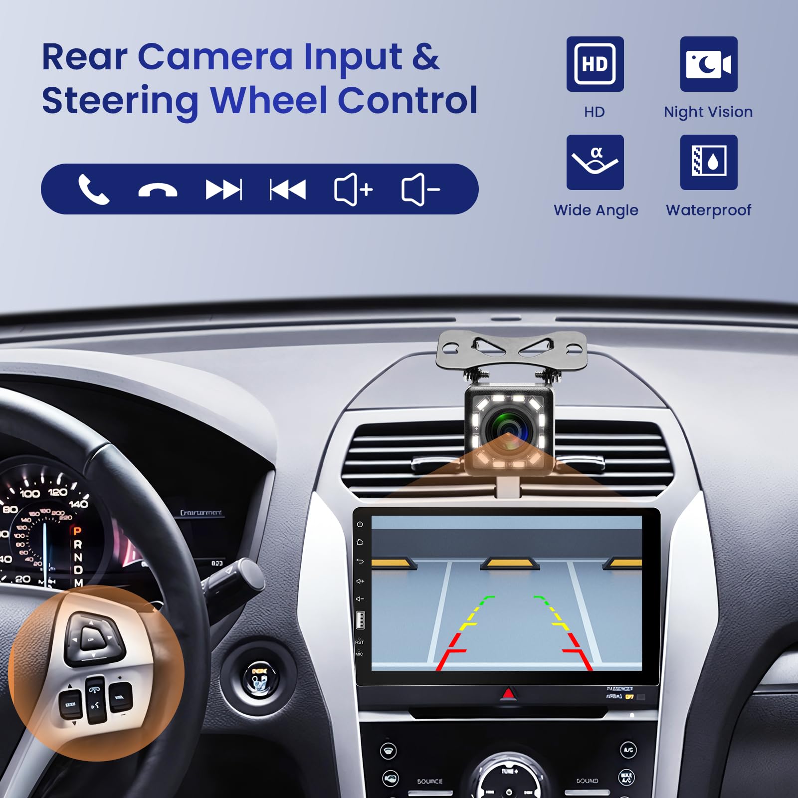 Car Stereo Single Din Carplay Android Auto, Hodozzy 9 Inch Touchscreen Car Radio With Bluetooth Fm Am Audio, Ios/Android Mirror