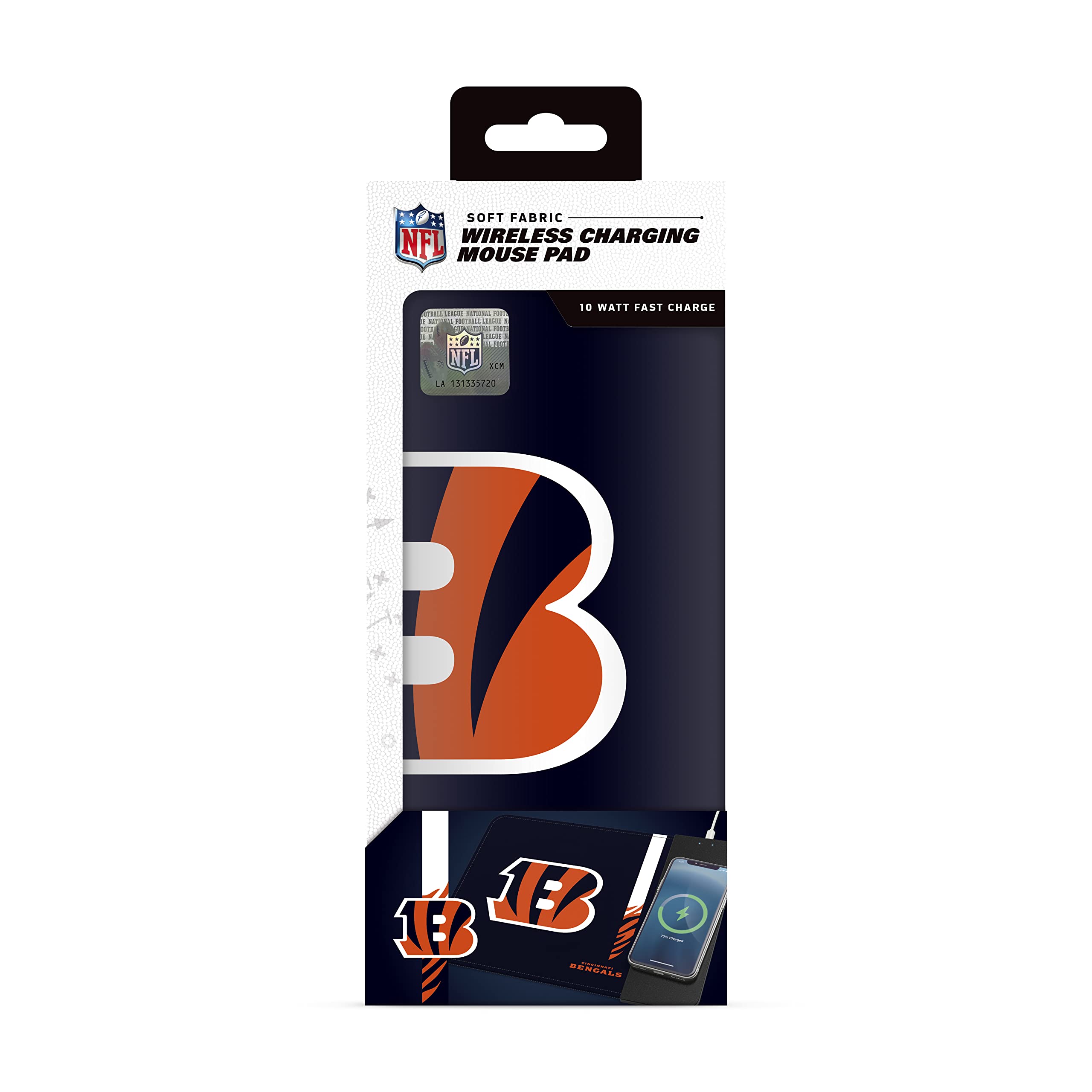 Soar Nfl Wireless Charging Mouse Pad, Cincinnati Bengals