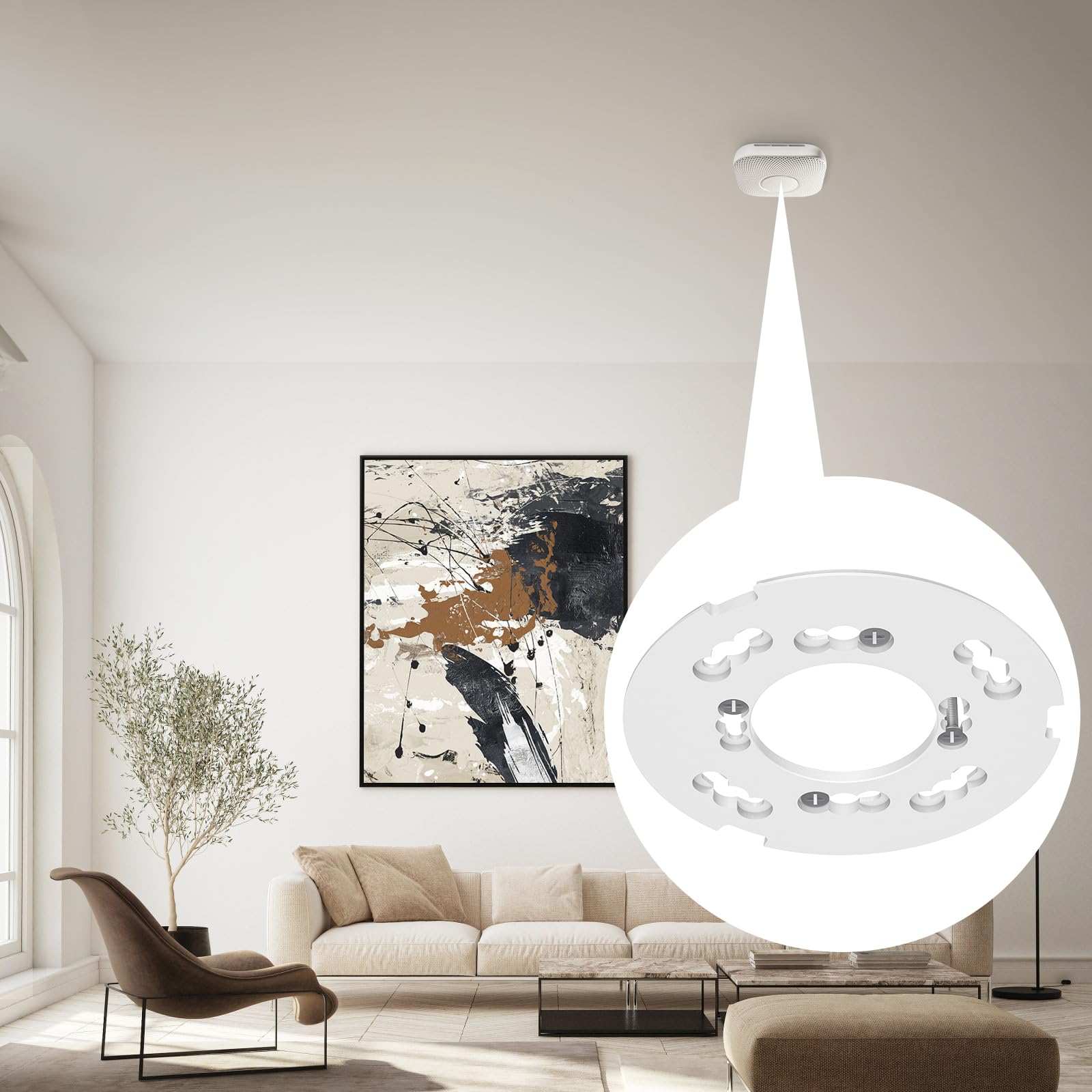 Arsunovo Mounting Plate Replacement For Google Nest Protect 2Nd Gen(Wired&Battery)   Replacement Backplate For Nest Detector Mod