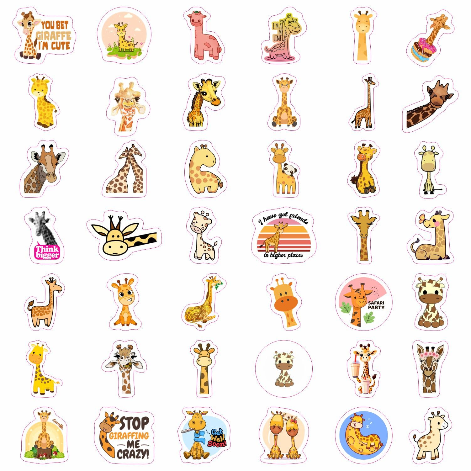 Giraffe Stickers For Water Bottle, Scrapbooking, Laptop Decals   Giraffe Party Favors, Decorations   Giraffe Stuff, Giraffe Item