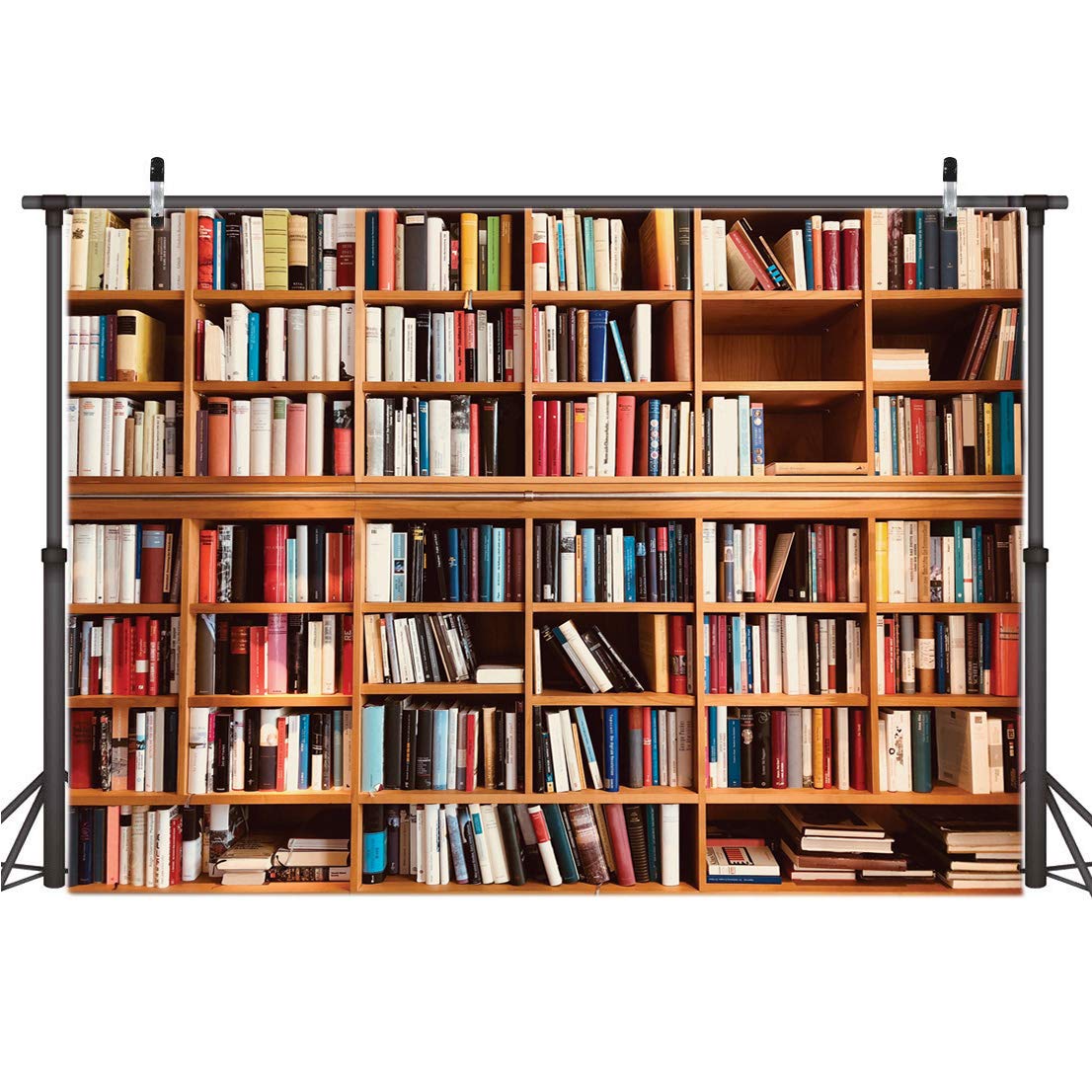 Aiikes 7X5Ft Bookcase Photography Backdrop School Library Study Bookshelf Scene Children Photography Backgrounds Customized Phot